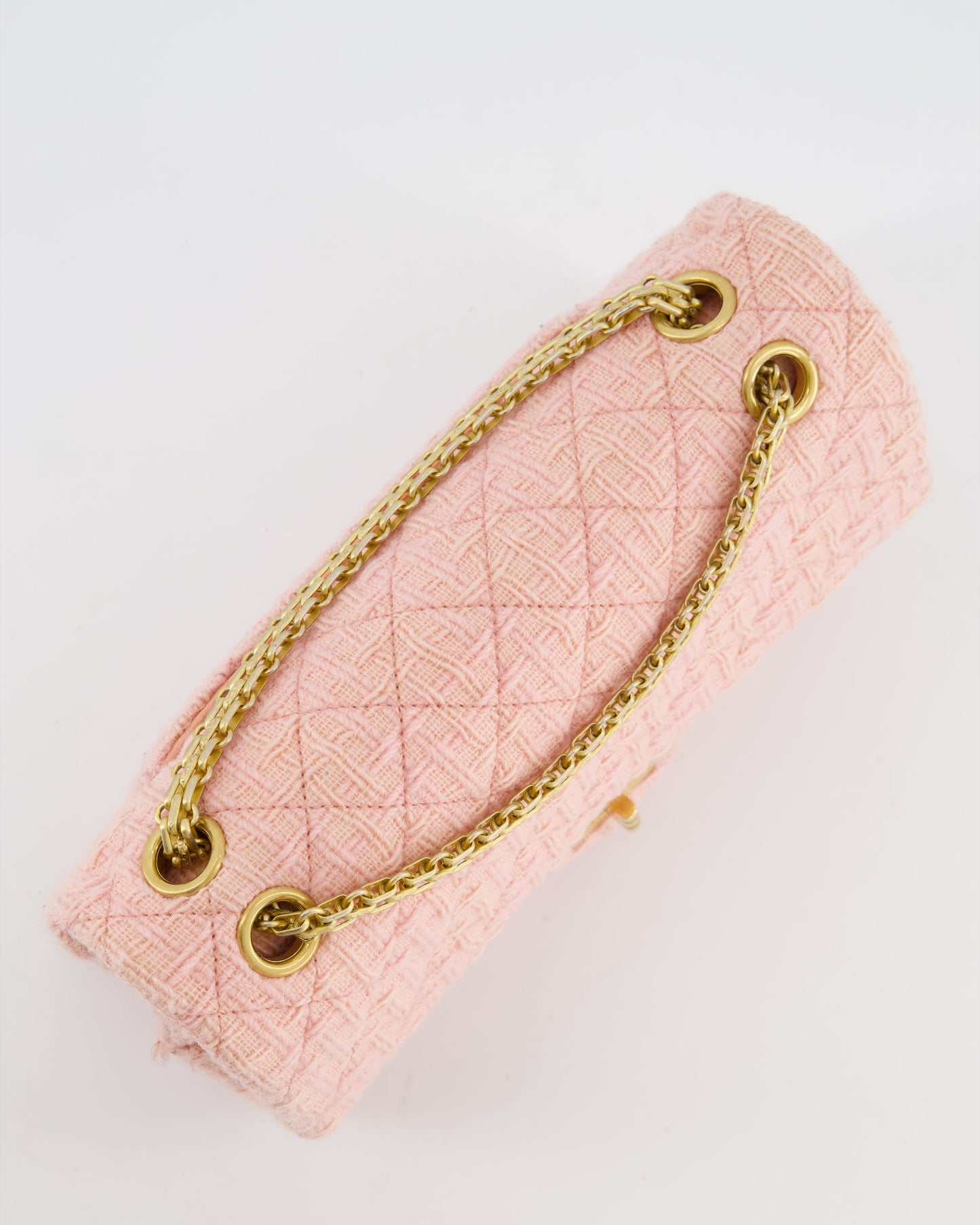 Chanel Pink Tweed Small Reissue 2.55 Double Flap Bag in with Ruthenium Hardware