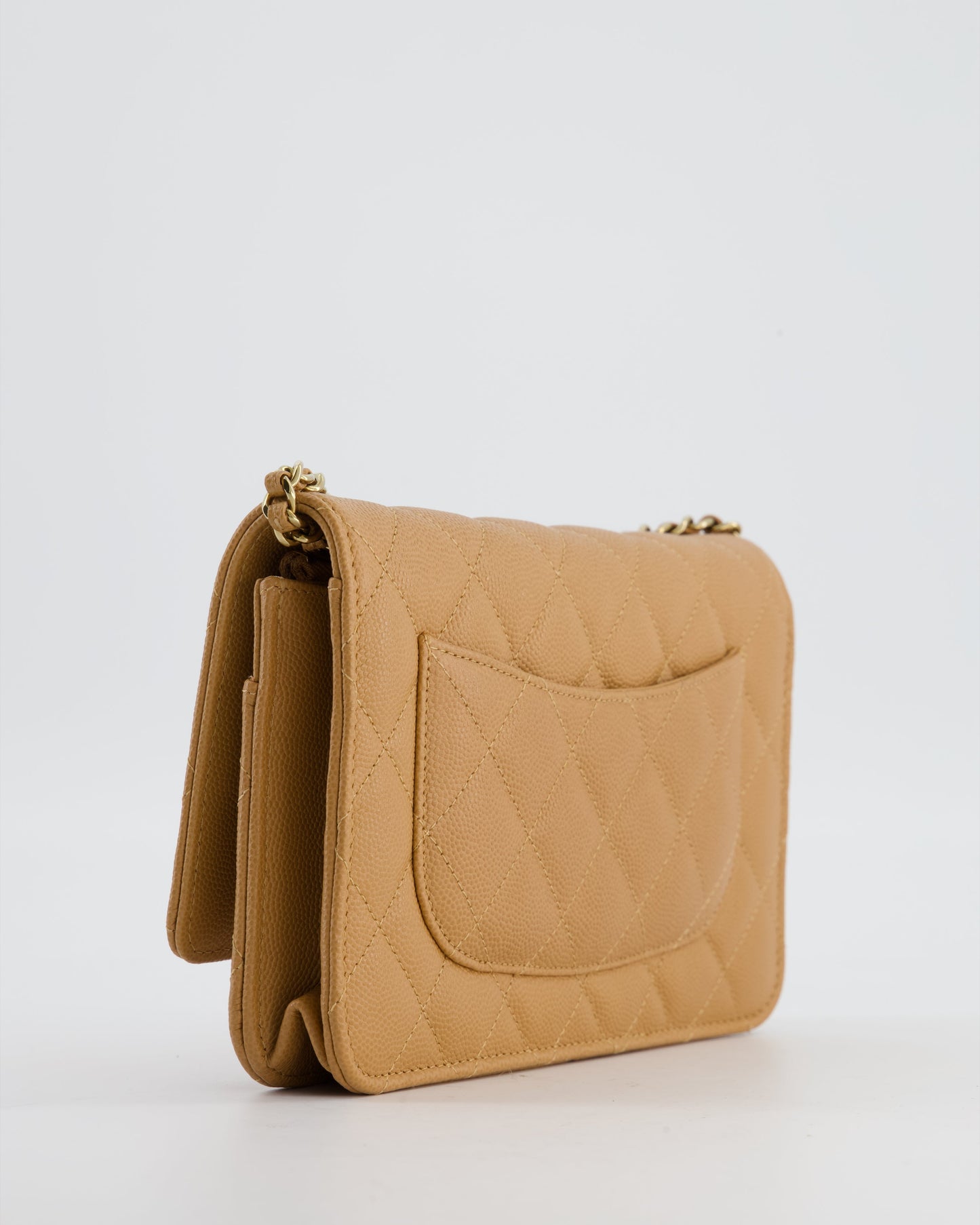 Chanel Caramel Wallet on Chain Bag in Caviar Leather with Champagne Gold Hardware