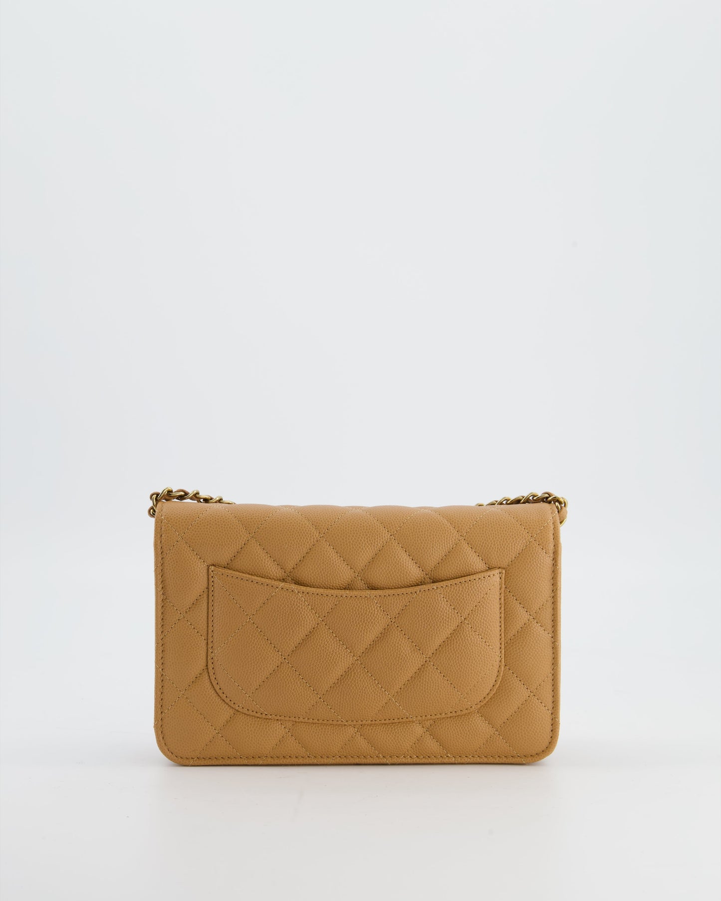 Chanel Caramel Wallet on Chain Bag in Caviar Leather with Champagne Gold Hardware
