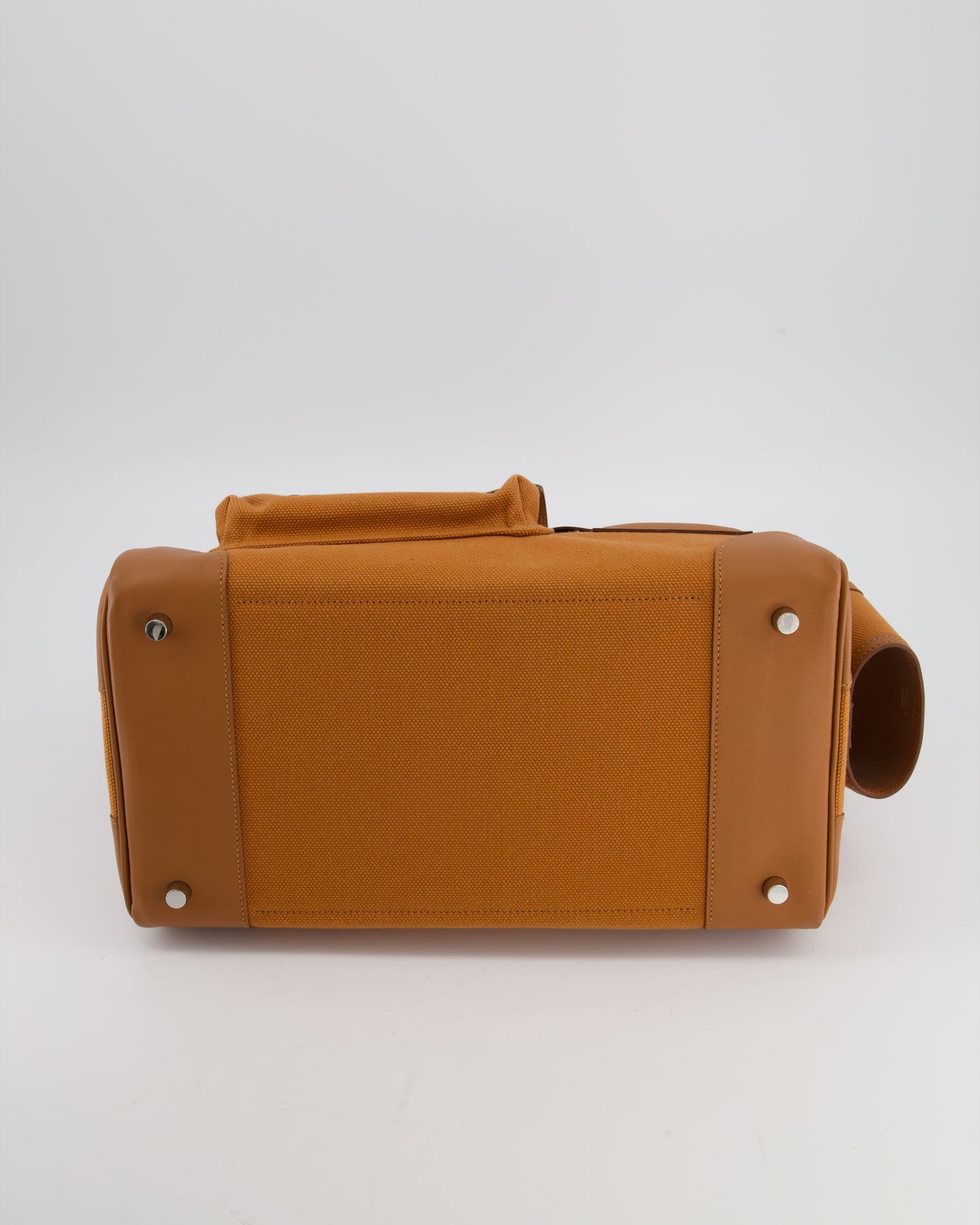 Herm�s Birkin Cargo 35 Bag in Marron d'Inde Canvas and Swift Leather with Palladium Hardware