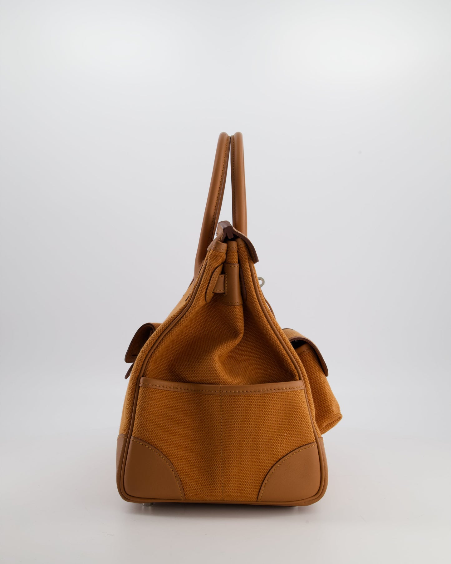 Herm�s Birkin Cargo 35 Bag in Marron d'Inde Canvas and Swift Leather with Palladium Hardware