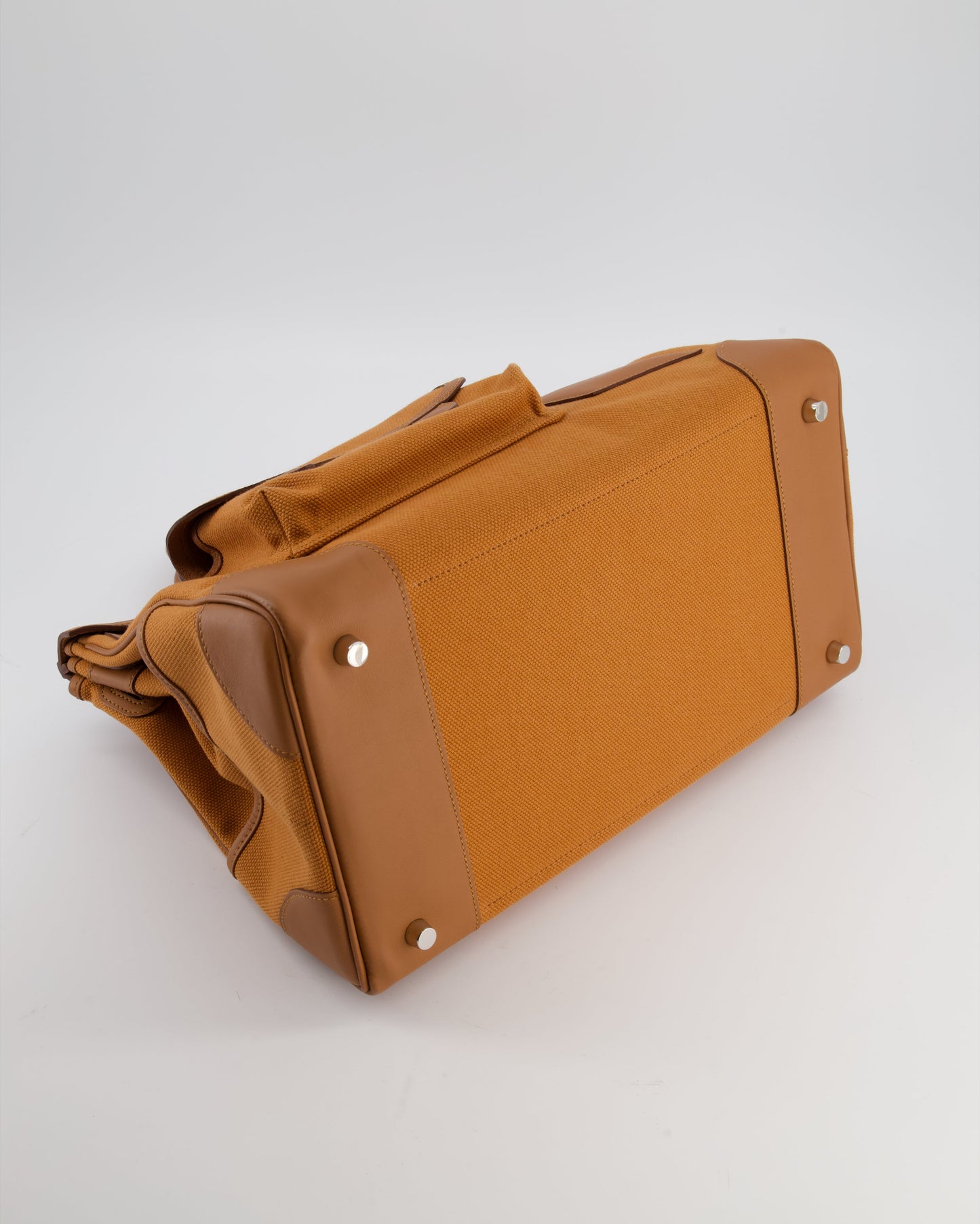 Herm�s Birkin Cargo 35 Bag in Marron d'Inde Canvas and Swift Leather with Palladium Hardware