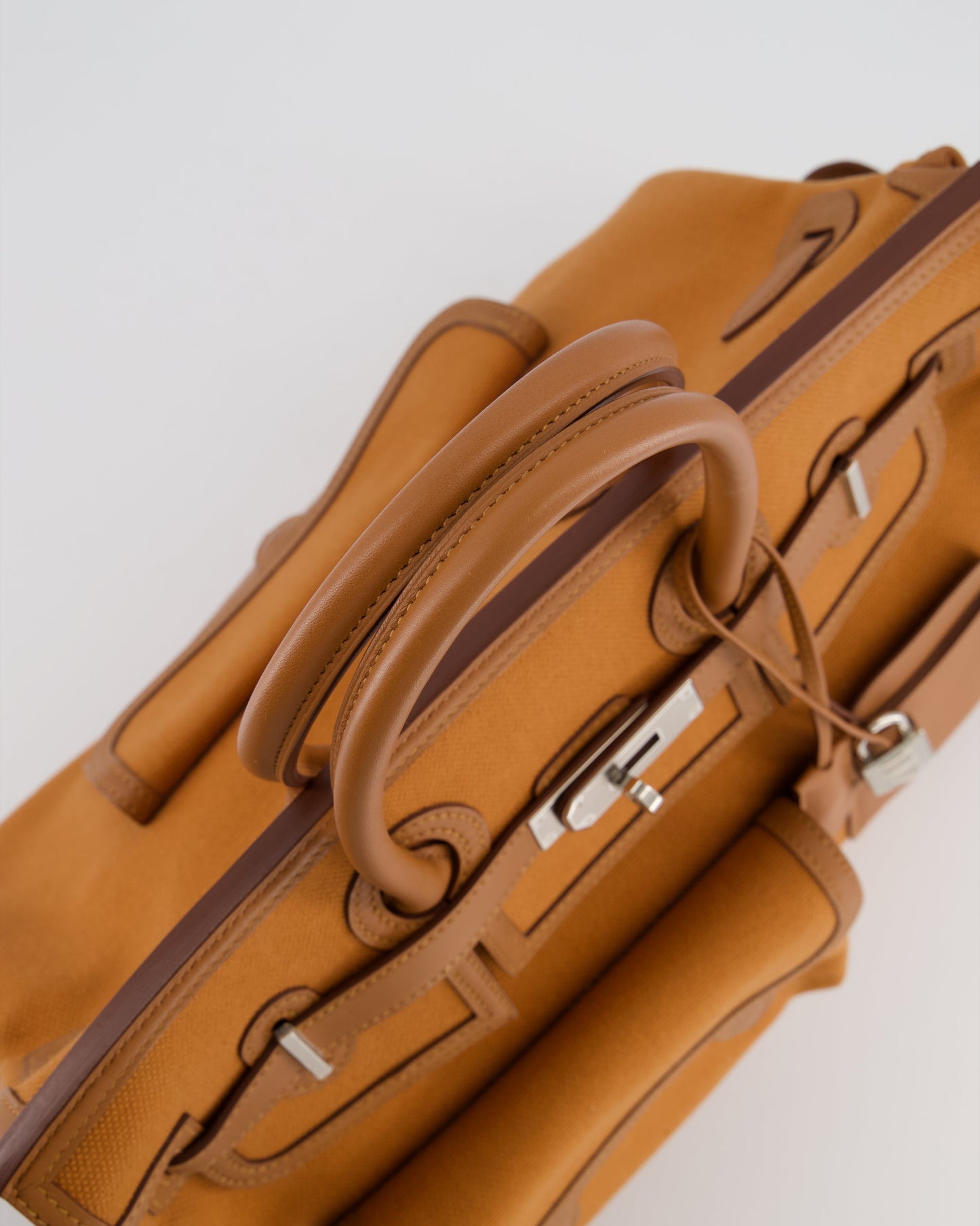 Herm�s Birkin Cargo 35 Bag in Marron d'Inde Canvas and Swift Leather with Palladium Hardware