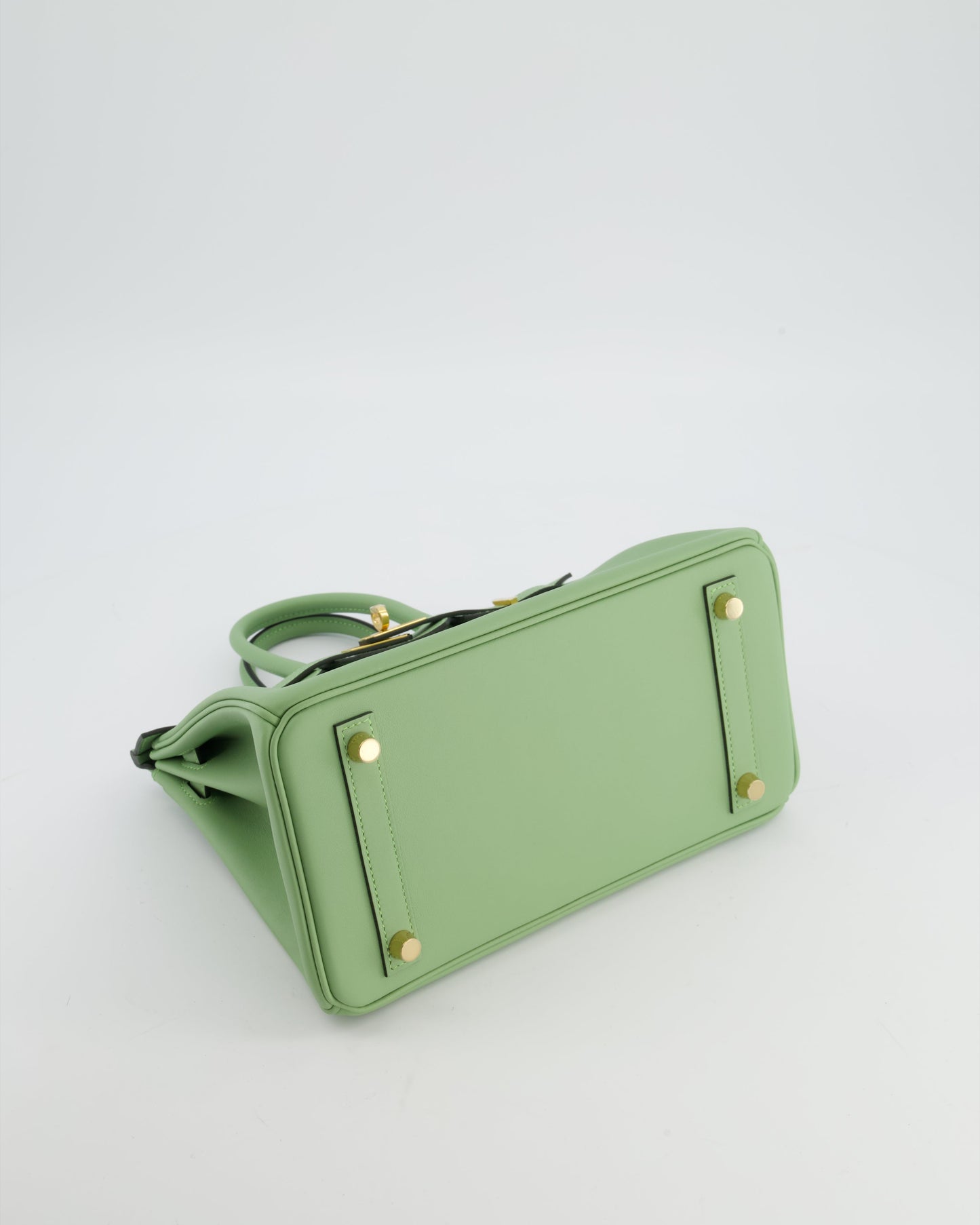 *HOT COLOUR* Herm�s Birkin 25 Retourne Bag in Vert Criquet Swift Leather with Gold Hardware