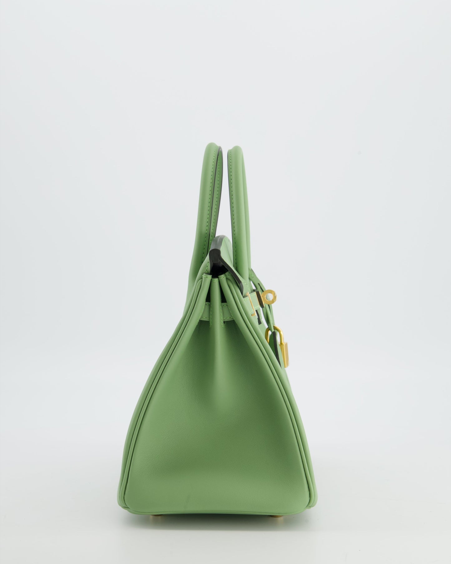 *HOT COLOUR* Herm�s Birkin 25 Retourne Bag in Vert Criquet Swift Leather with Gold Hardware