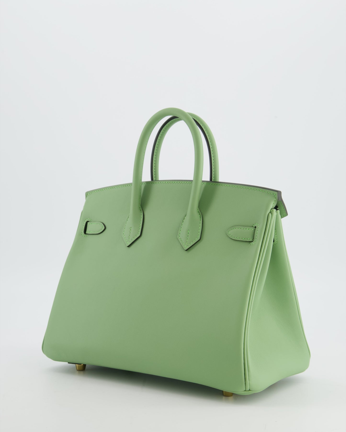 *HOT COLOUR* Herm�s Birkin 25 Retourne Bag in Vert Criquet Swift Leather with Gold Hardware