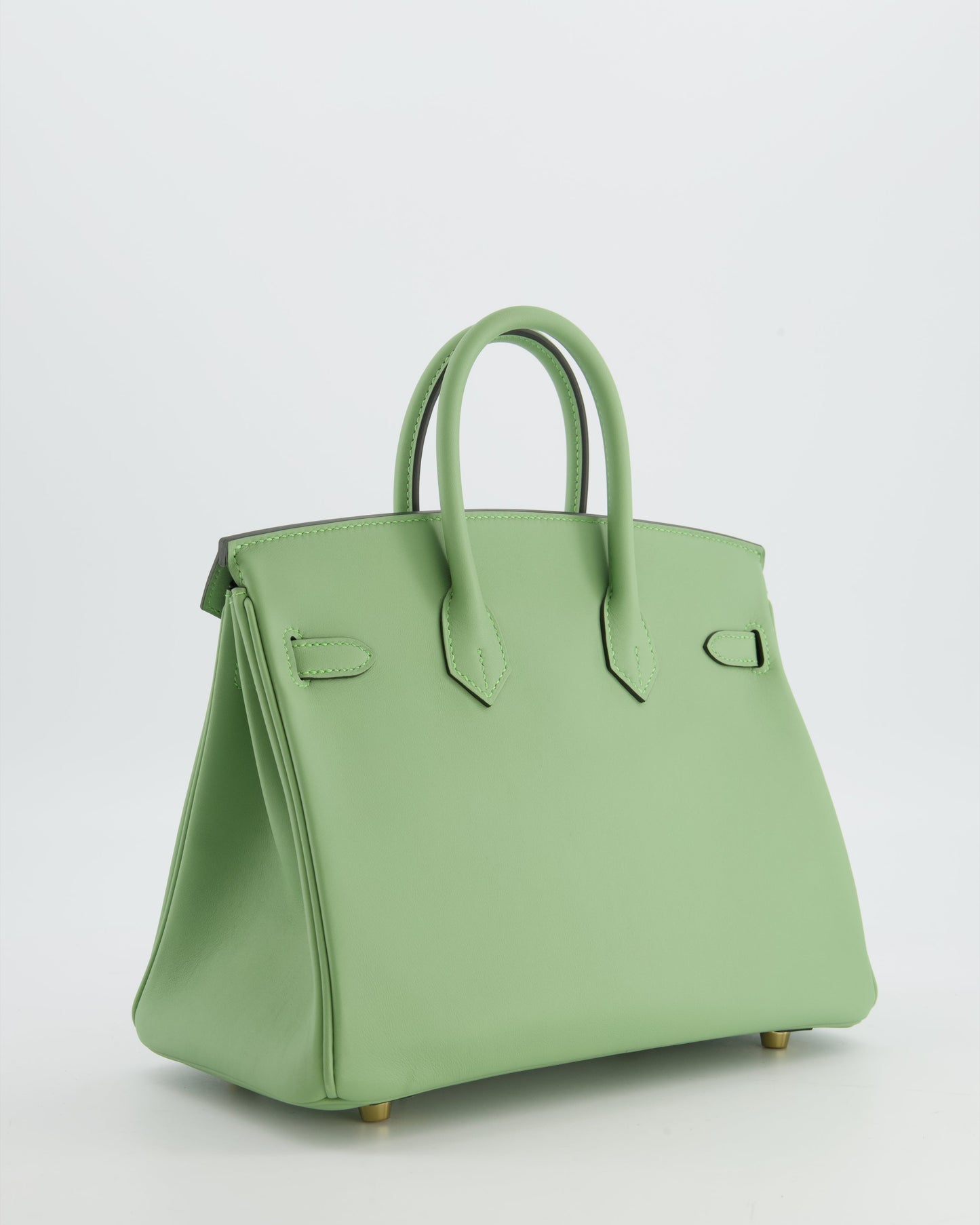 *HOT COLOUR* Herm�s Birkin 25 Retourne Bag in Vert Criquet Swift Leather with Gold Hardware