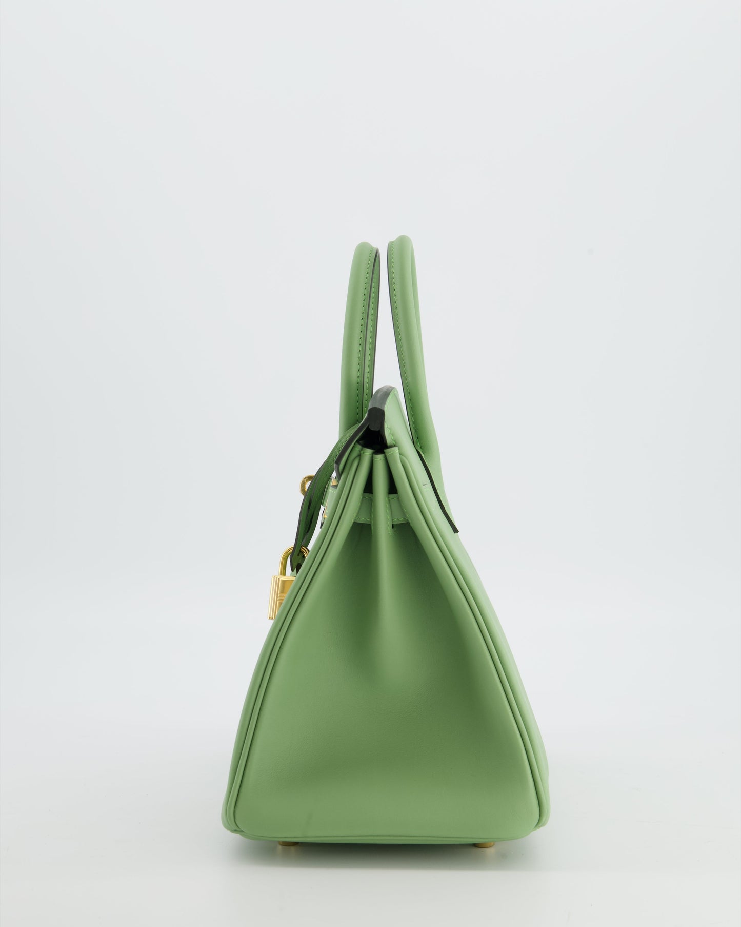 *HOT COLOUR* Herm�s Birkin 25 Retourne Bag in Vert Criquet Swift Leather with Gold Hardware