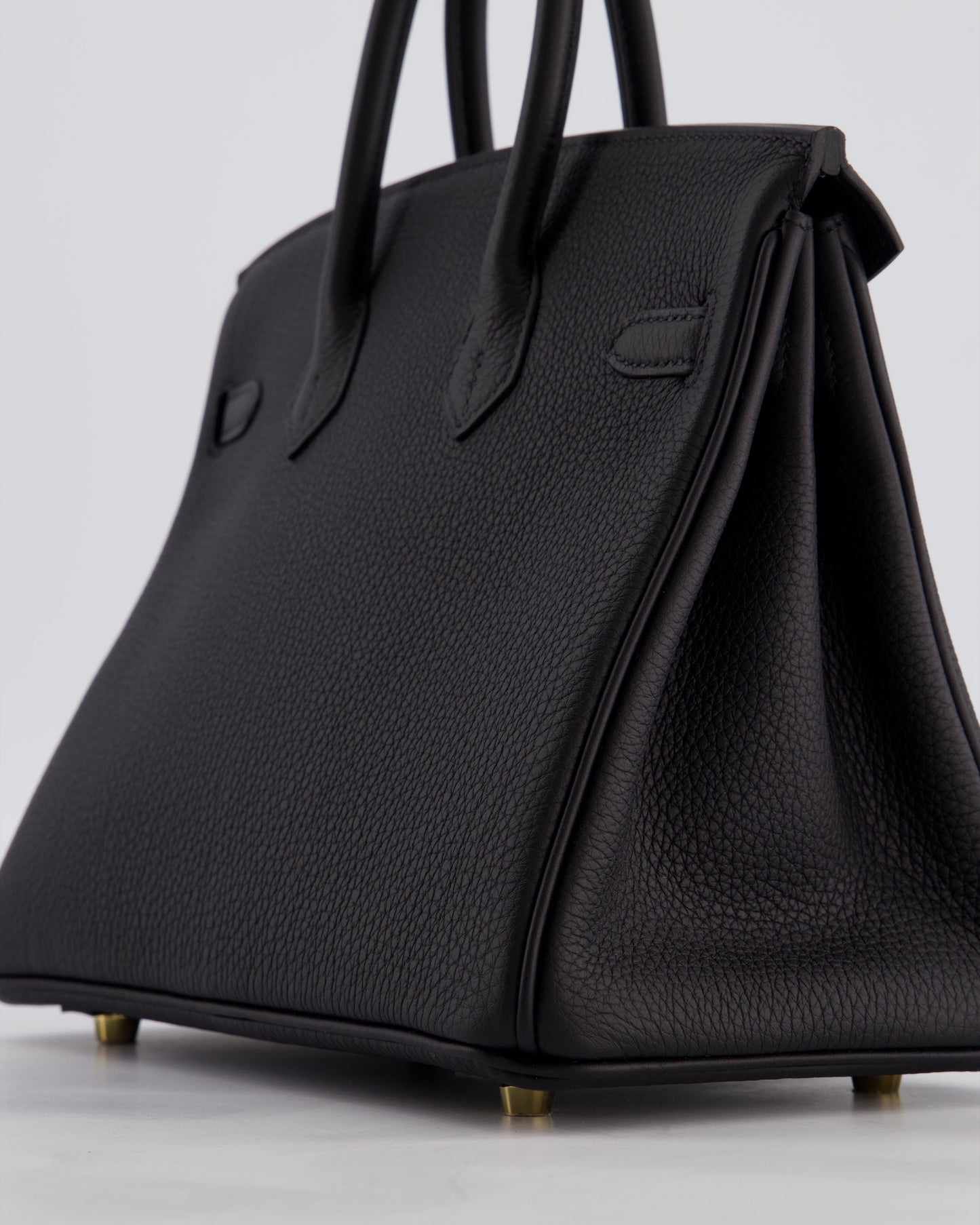 *HOT* Hermès Birkin 25 Retourne Bag in Noir Togo Leather with Gold Hardware