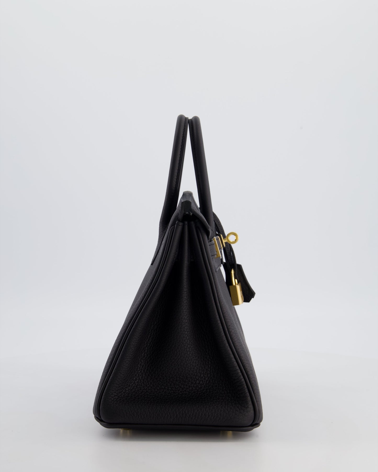 *HOT* Hermès Birkin 25 Retourne Bag in Noir Togo Leather with Gold Hardware