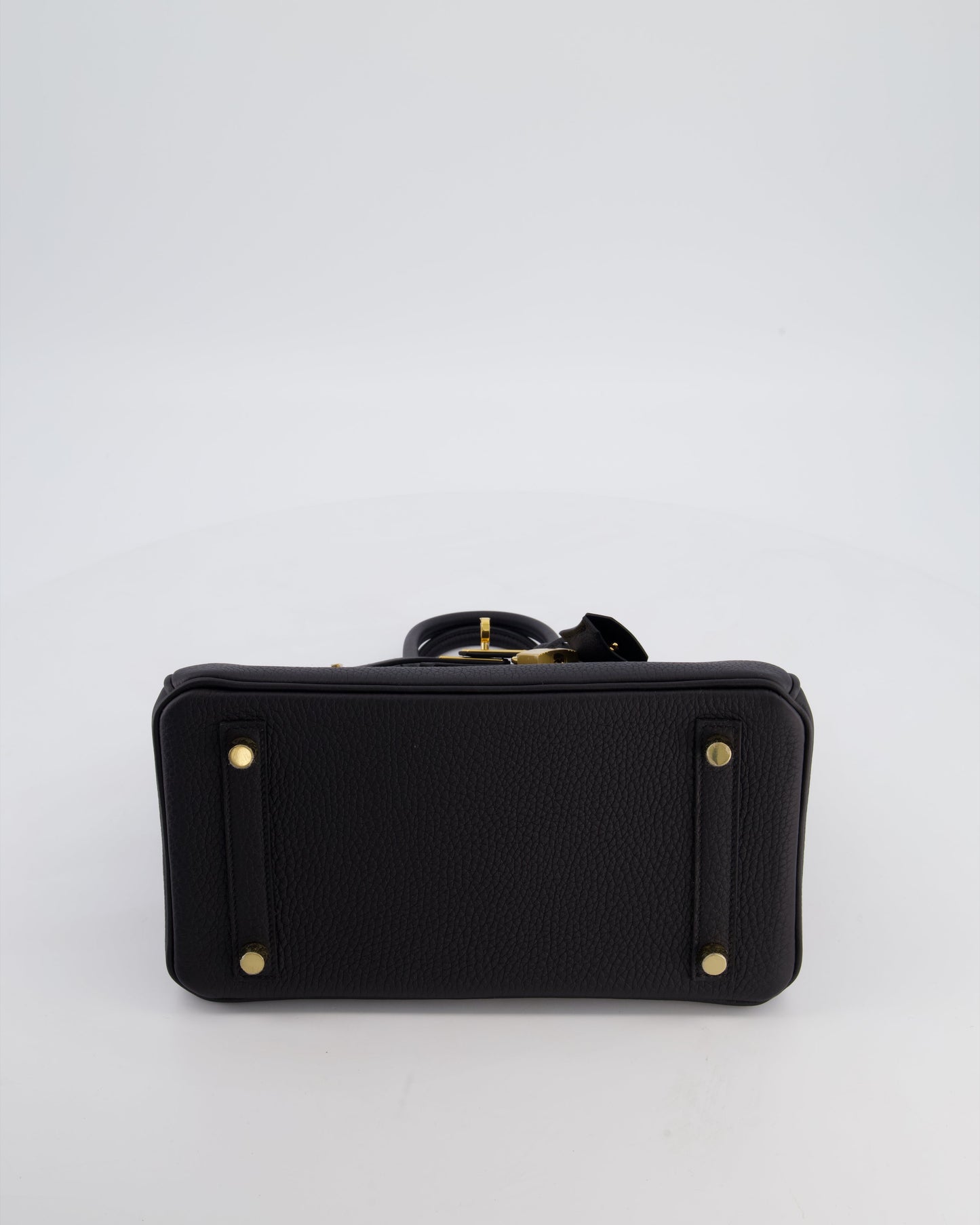 *HOT* Hermès Birkin 25 Retourne Bag in Noir Togo Leather with Gold Hardware
