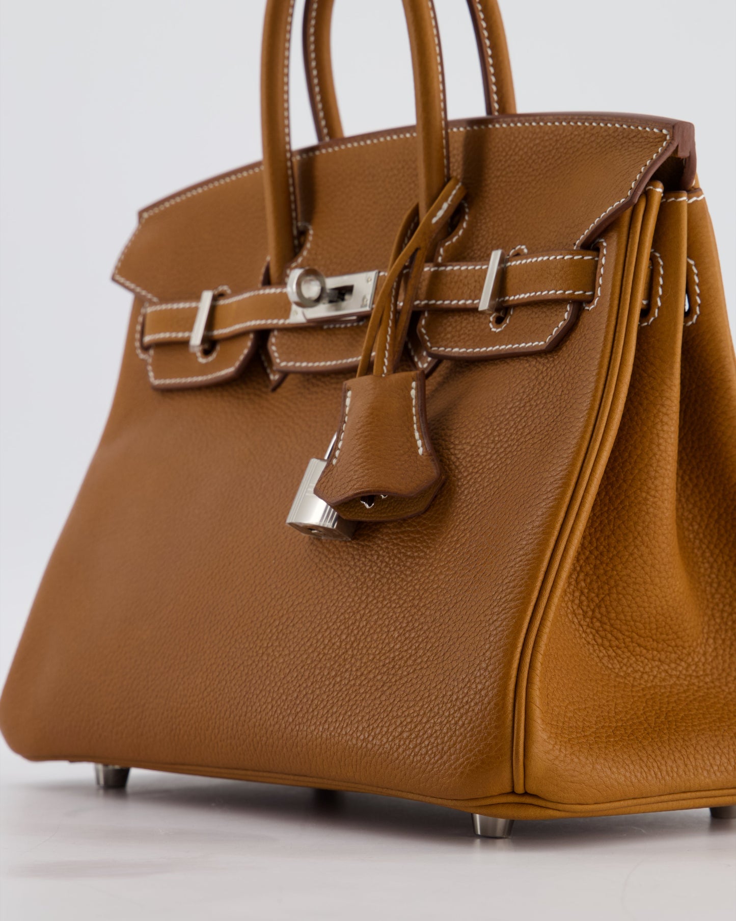 *RARE* Herm�s Birkin 25 Retourne Bag in Fauve Barenia Faubourg Leather with Palladium Hardware