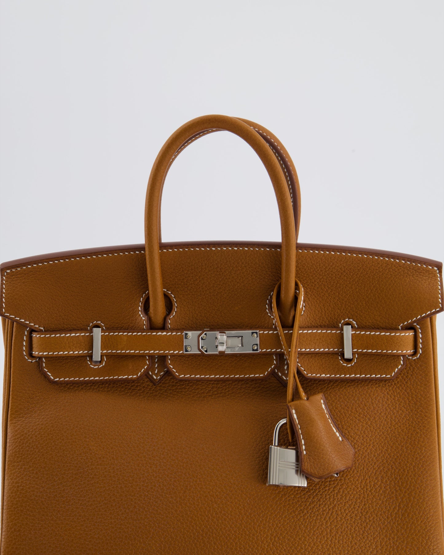 *RARE* Herm�s Birkin 25 Retourne Bag in Fauve Barenia Faubourg Leather with Palladium Hardware