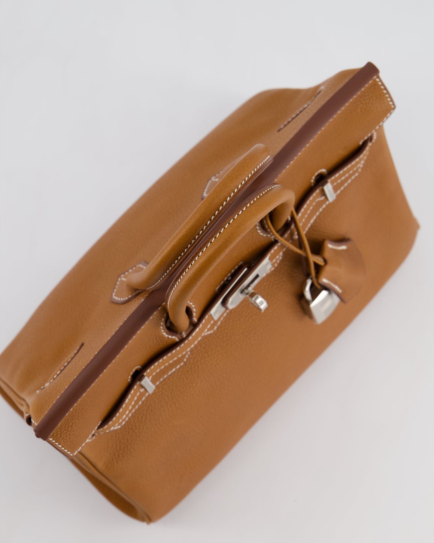 *RARE* Herm�s Birkin 25 Retourne Bag in Fauve Barenia Faubourg Leather with Palladium Hardware
