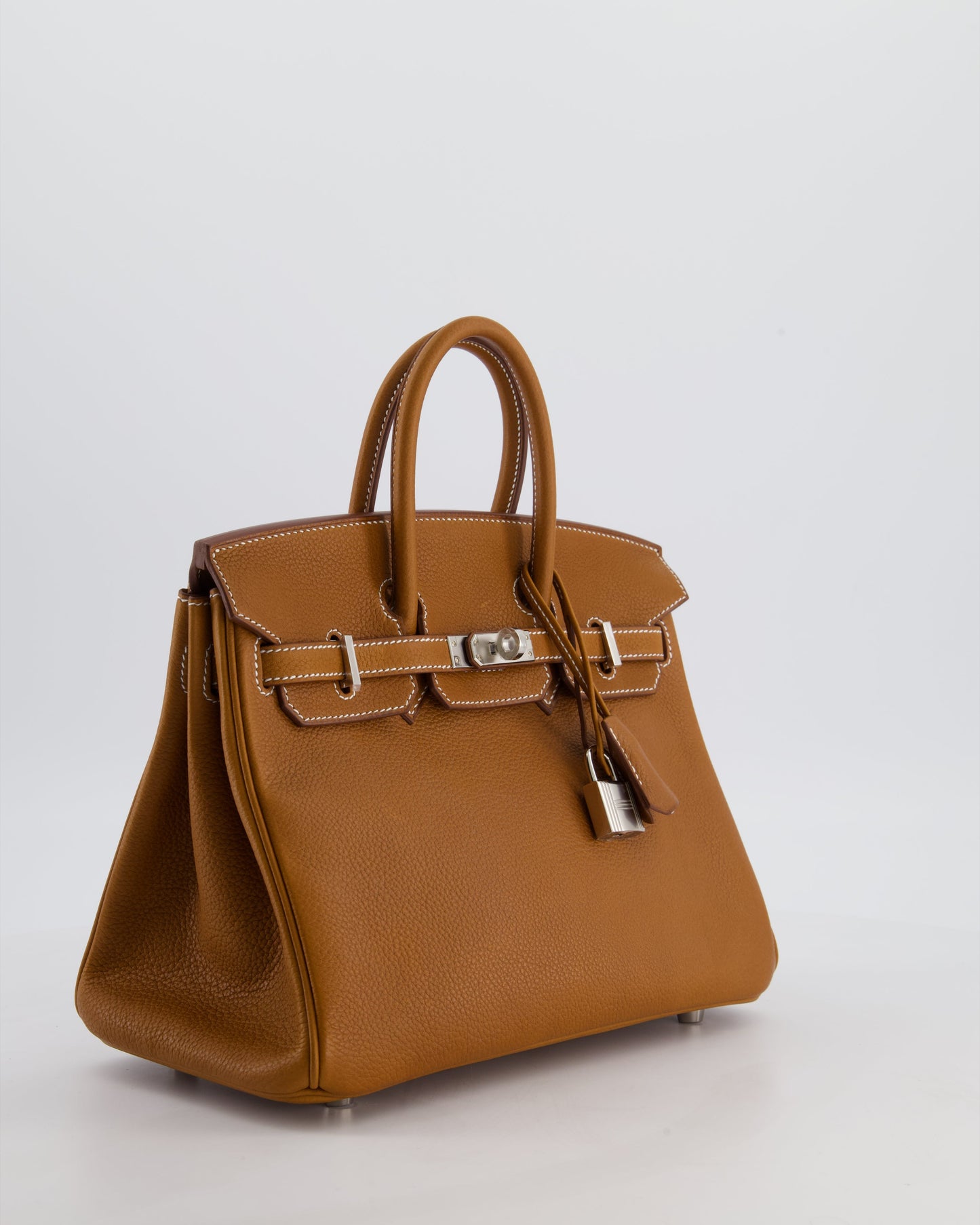 *RARE* Herm�s Birkin 25 Retourne Bag in Fauve Barenia Faubourg Leather with Palladium Hardware