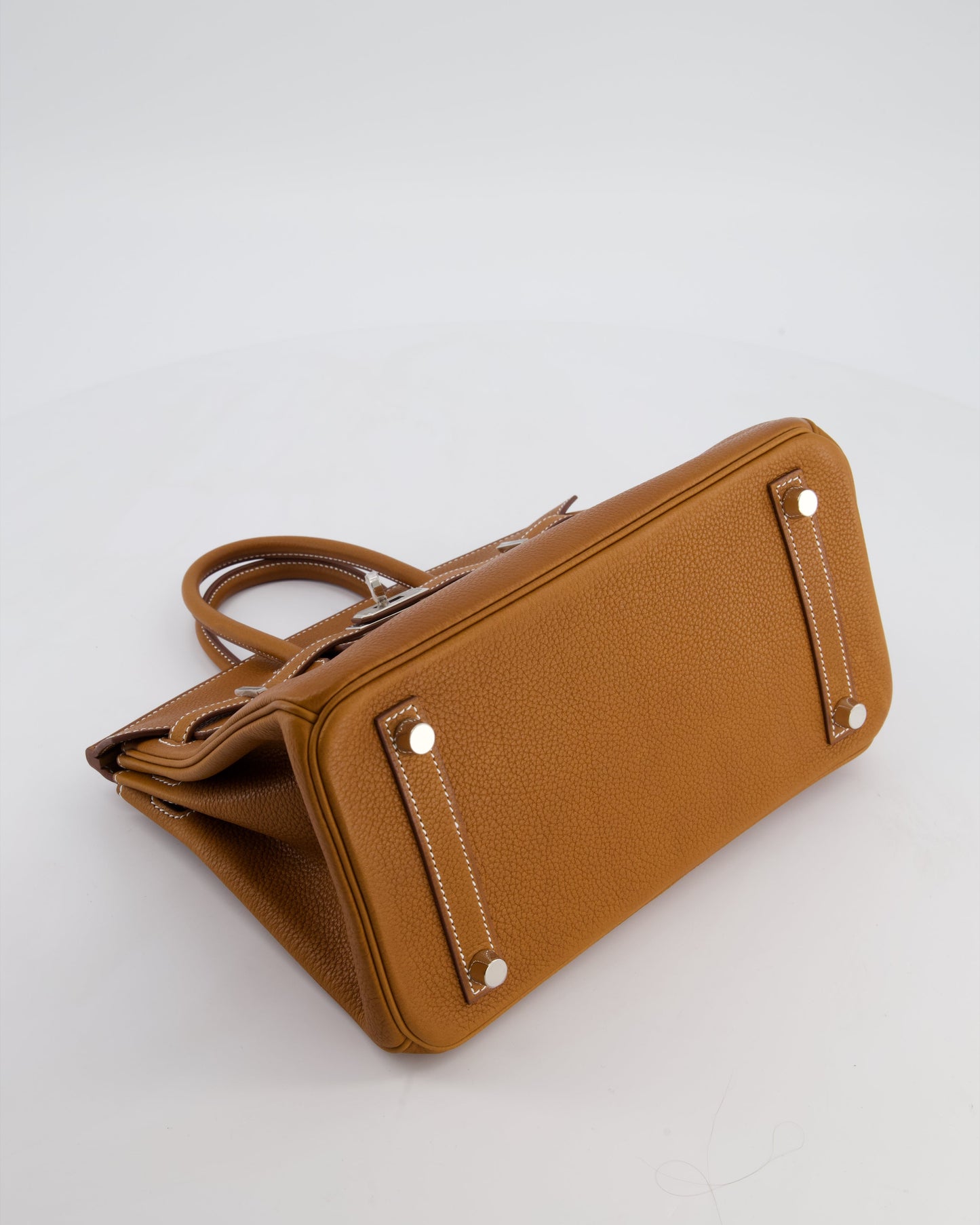 *RARE* Herm�s Birkin 25 Retourne Bag in Fauve Barenia Faubourg Leather with Palladium Hardware