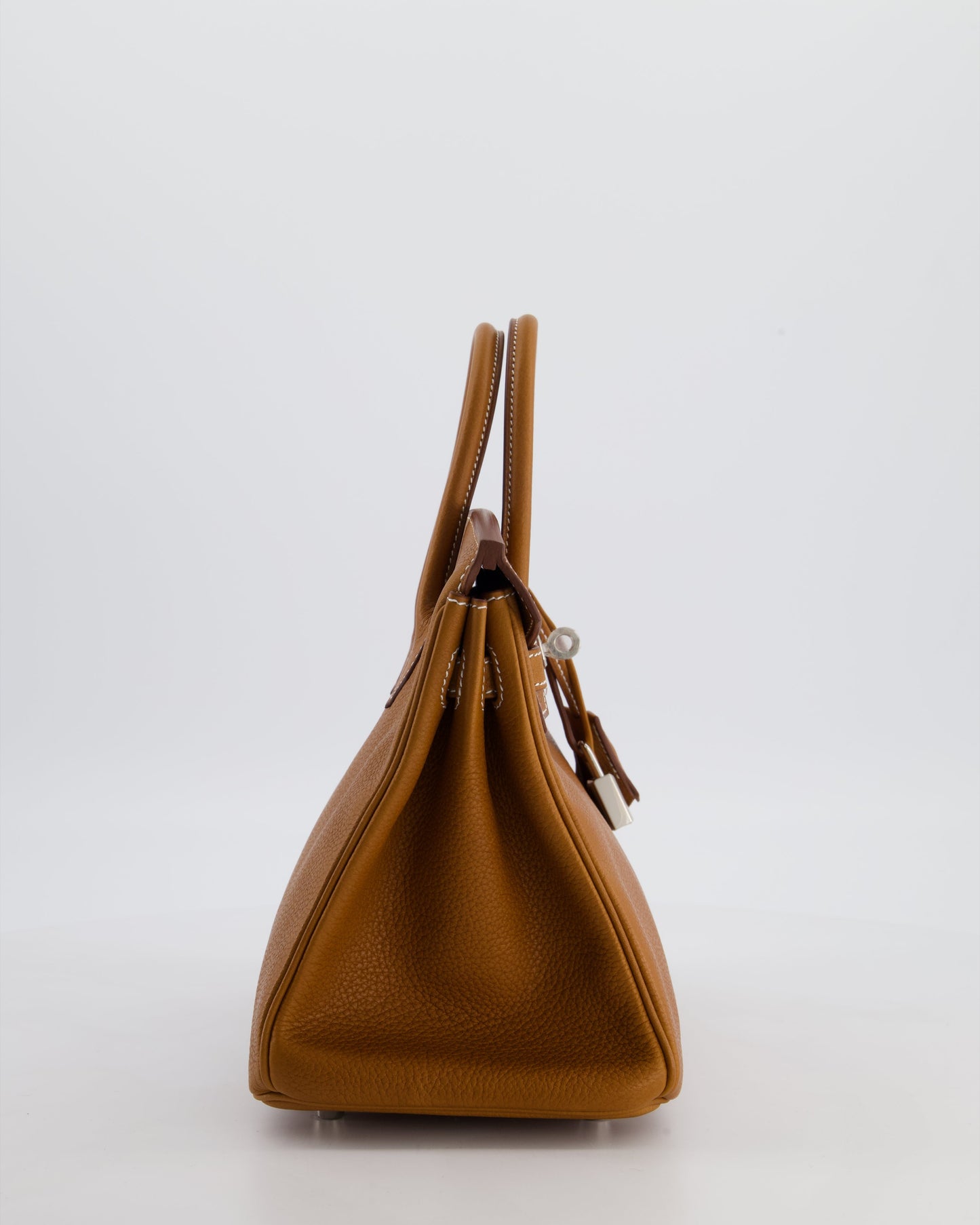 *RARE* Herm�s Birkin 25 Retourne Bag in Fauve Barenia Faubourg Leather with Palladium Hardware
