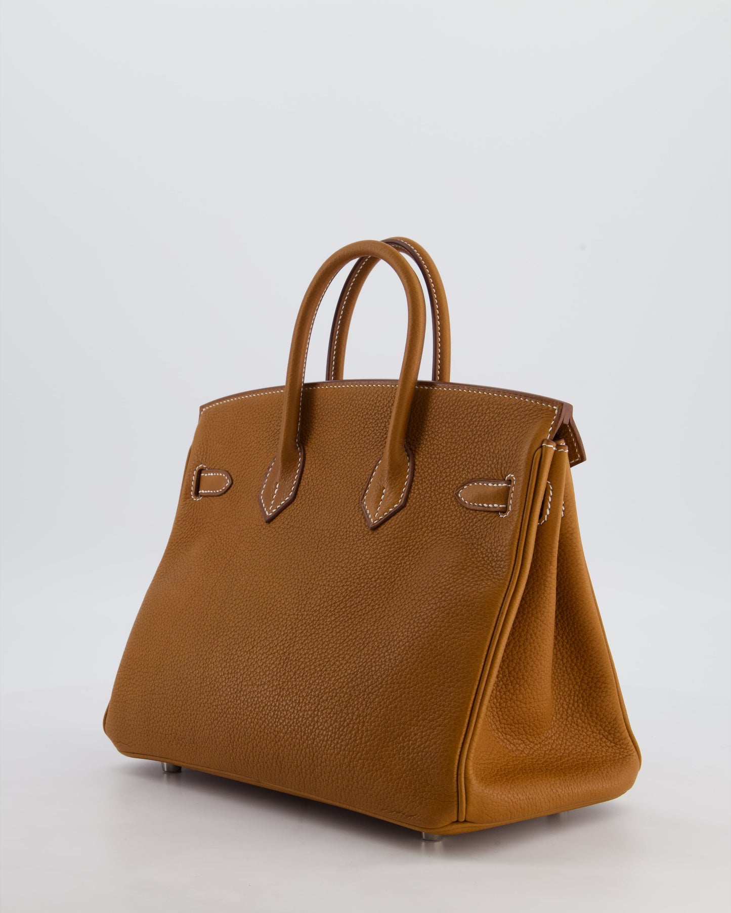 *RARE* Herm�s Birkin 25 Retourne Bag in Fauve Barenia Faubourg Leather with Palladium Hardware