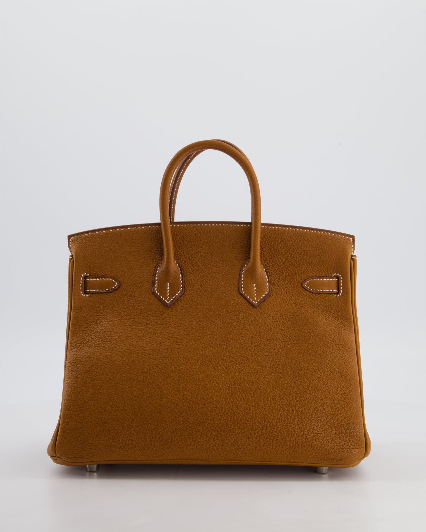 *RARE* Herm�s Birkin 25 Retourne Bag in Fauve Barenia Faubourg Leather with Palladium Hardware