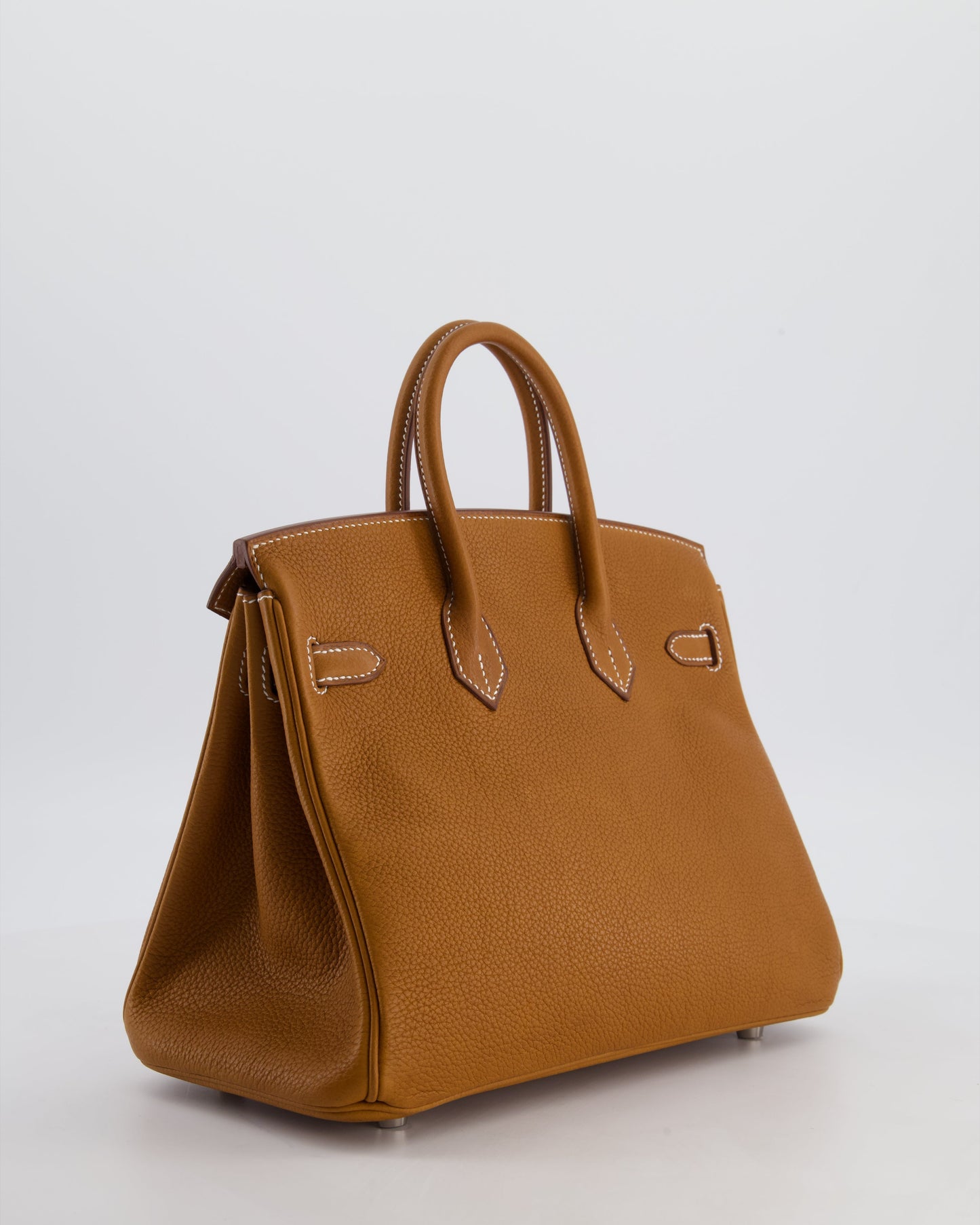 *RARE* Herm�s Birkin 25 Retourne Bag in Fauve Barenia Faubourg Leather with Palladium Hardware