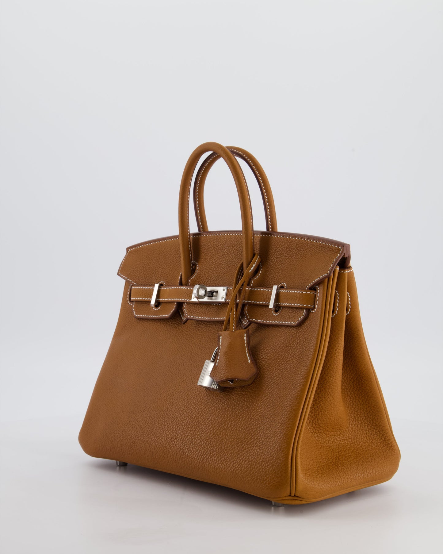 *RARE* Herm�s Birkin 25 Retourne Bag in Fauve Barenia Faubourg Leather with Palladium Hardware