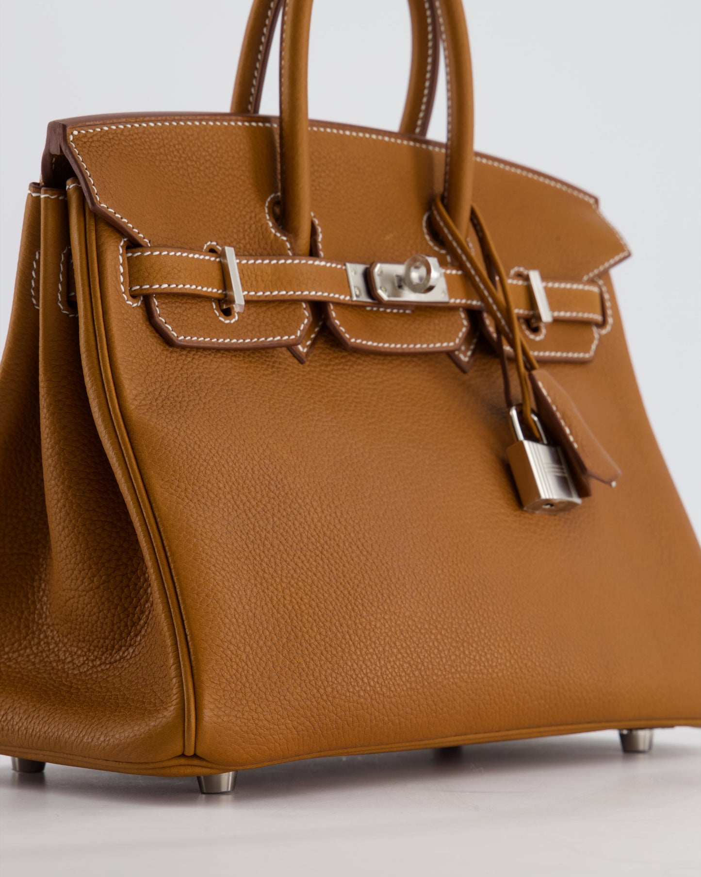 *RARE* Herm�s Birkin 25 Retourne Bag in Fauve Barenia Faubourg Leather with Palladium Hardware