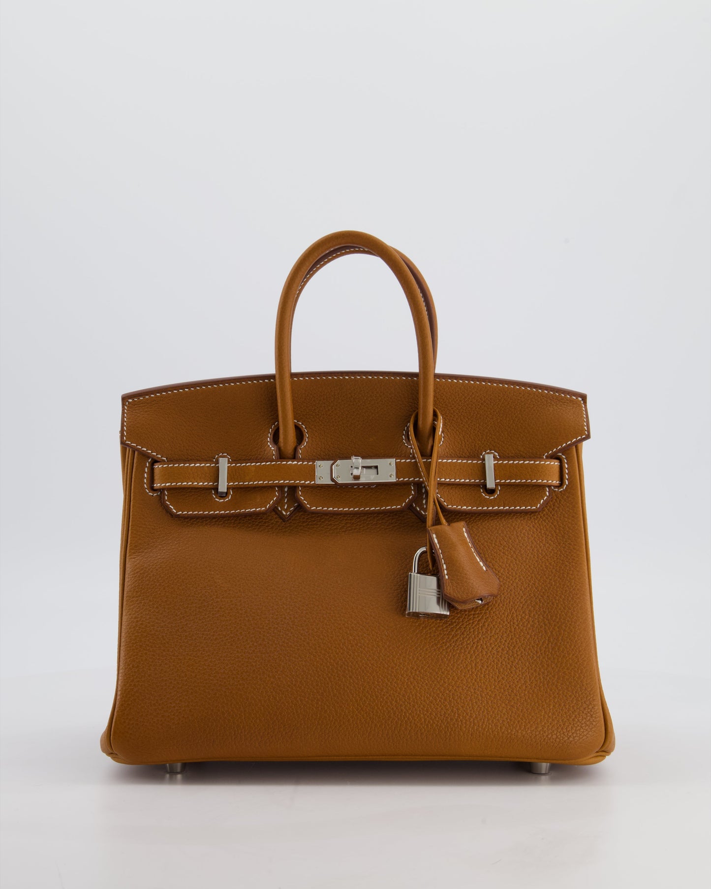 *RARE* Herm�s Birkin 25 Retourne Bag in Fauve Barenia Faubourg Leather with Palladium Hardware