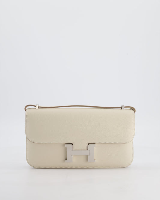 *NEW RELEASE* Hermès Constance 1-Elan Miroir Bag in Craie Epsom Leather with Palladium Hardware