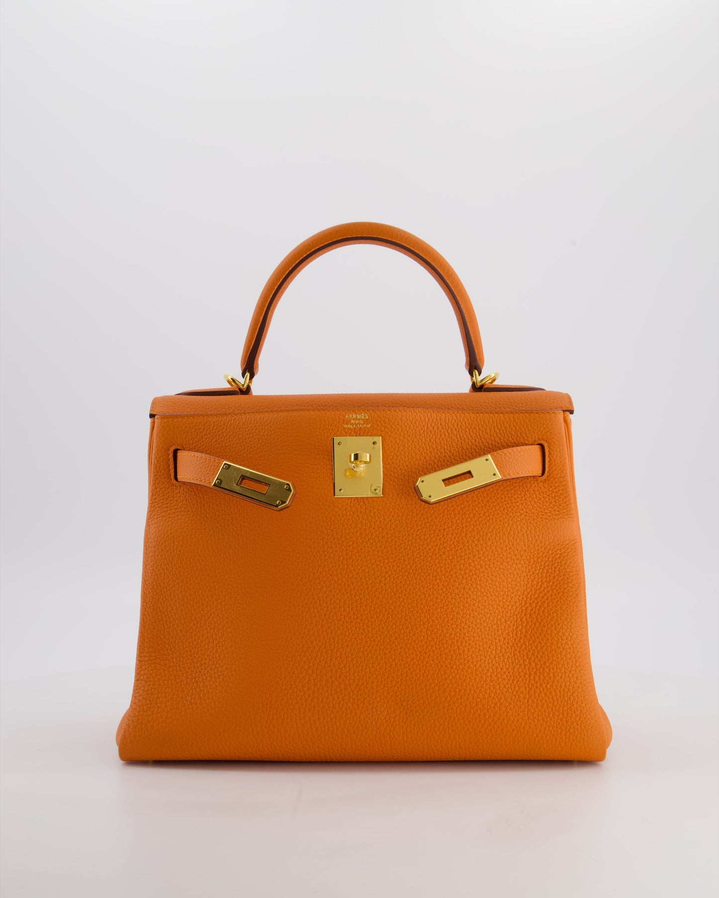 *FIRE PRICE* Herm�s Kelly Bag 28 Retourne in Orange Togo Leather with Gold Hardware