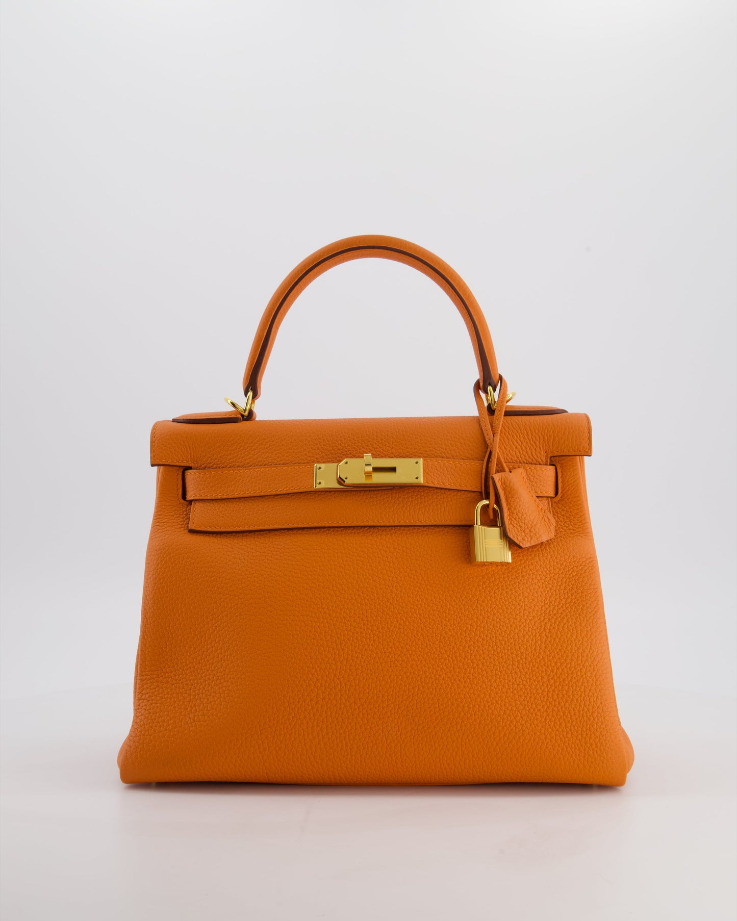 *FIRE PRICE* Herm�s Kelly Bag 28 Retourne in Orange Togo Leather with Gold Hardware