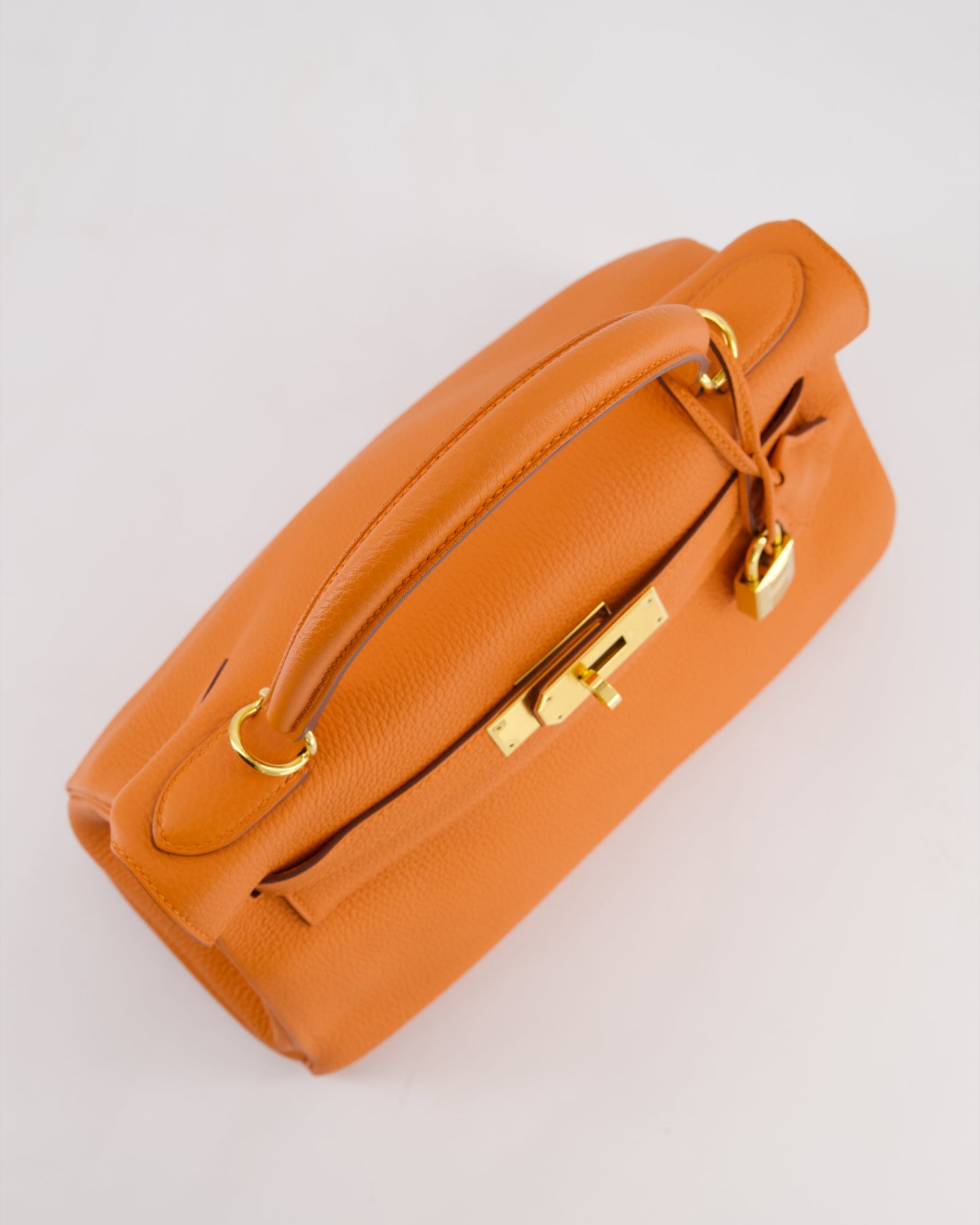*FIRE PRICE* Herm�s Kelly Bag 28 Retourne in Orange Togo Leather with Gold Hardware
