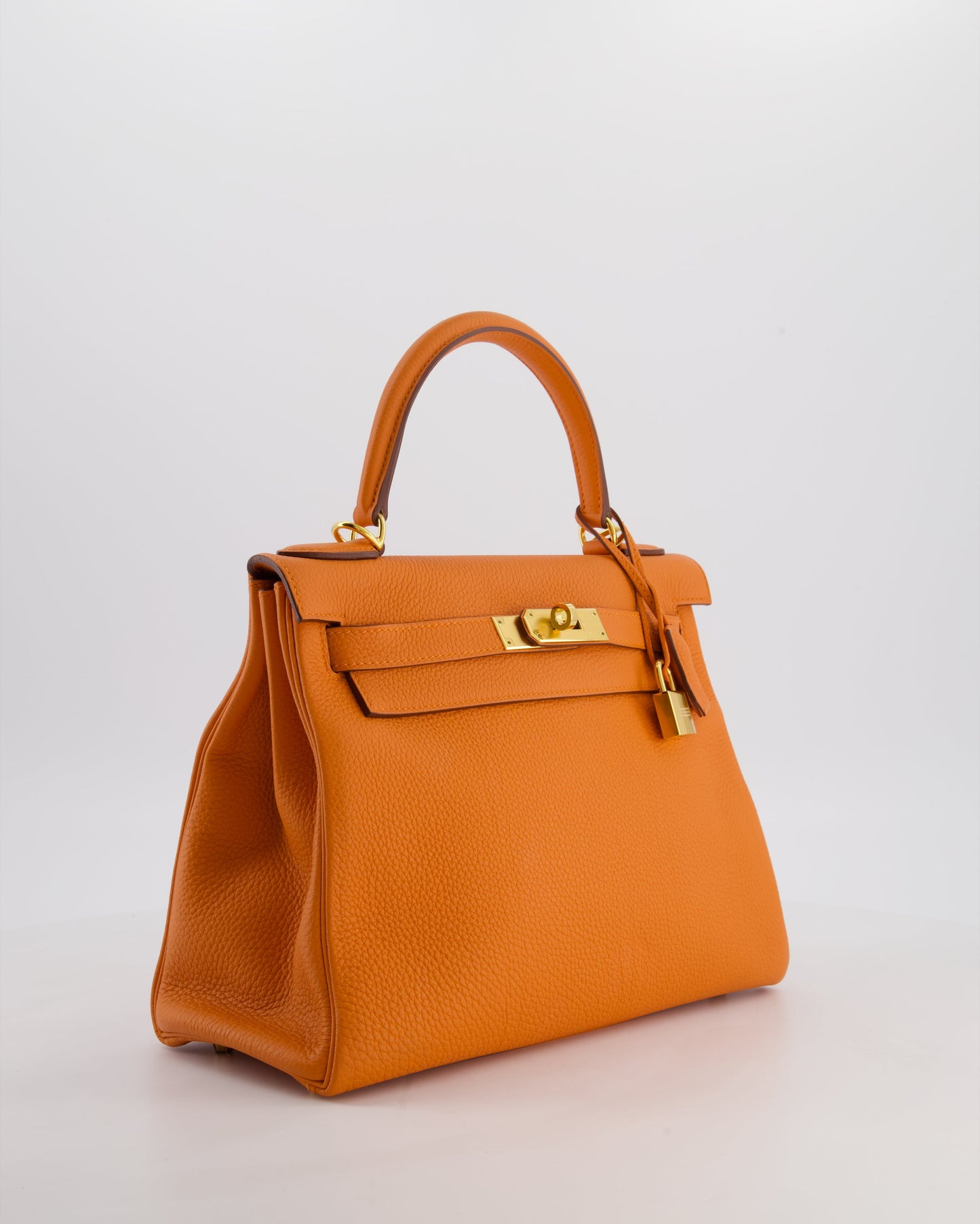 *FIRE PRICE* Herm�s Kelly Bag 28 Retourne in Orange Togo Leather with Gold Hardware
