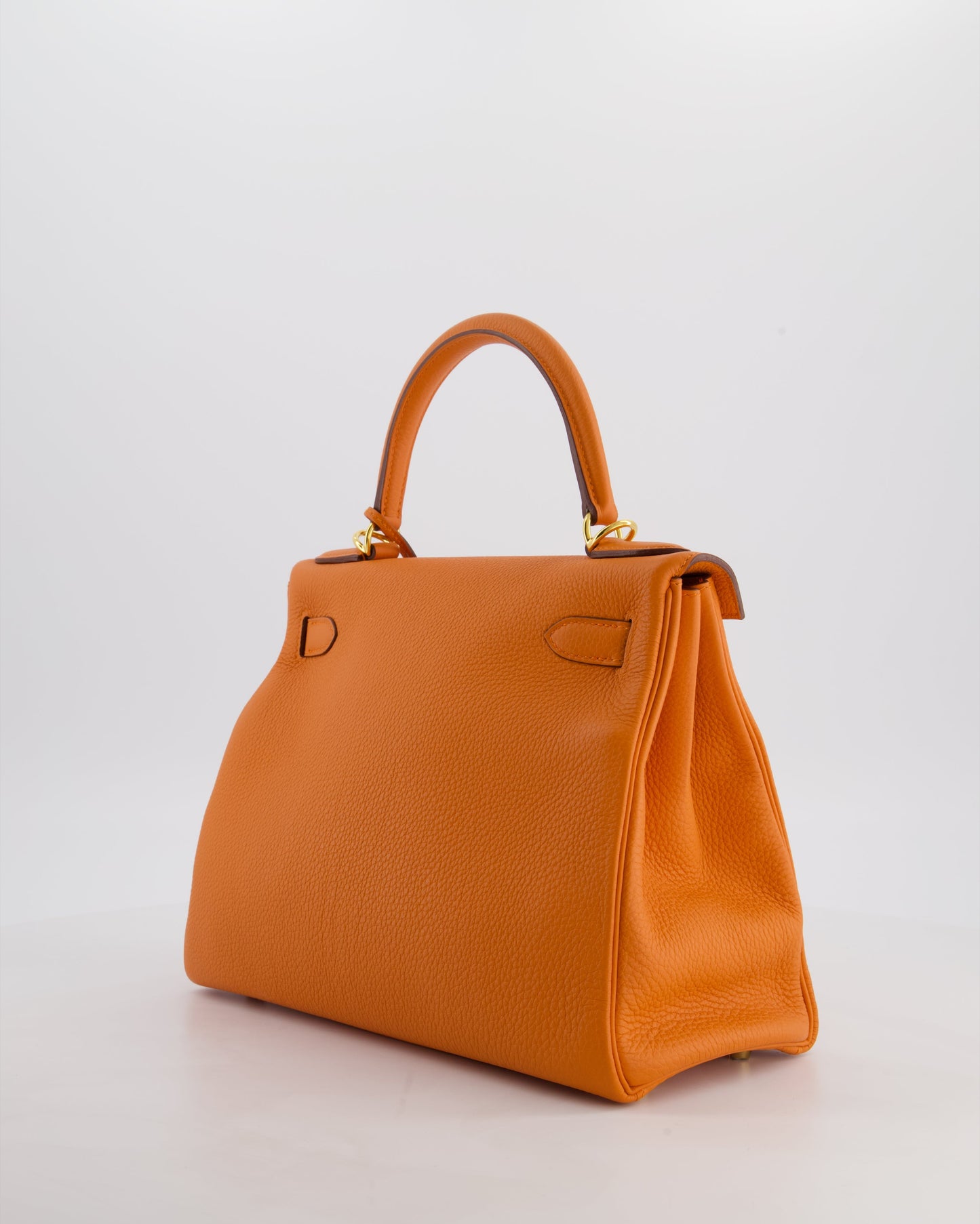 *FIRE PRICE* Herm�s Kelly Bag 28 Retourne in Orange Togo Leather with Gold Hardware