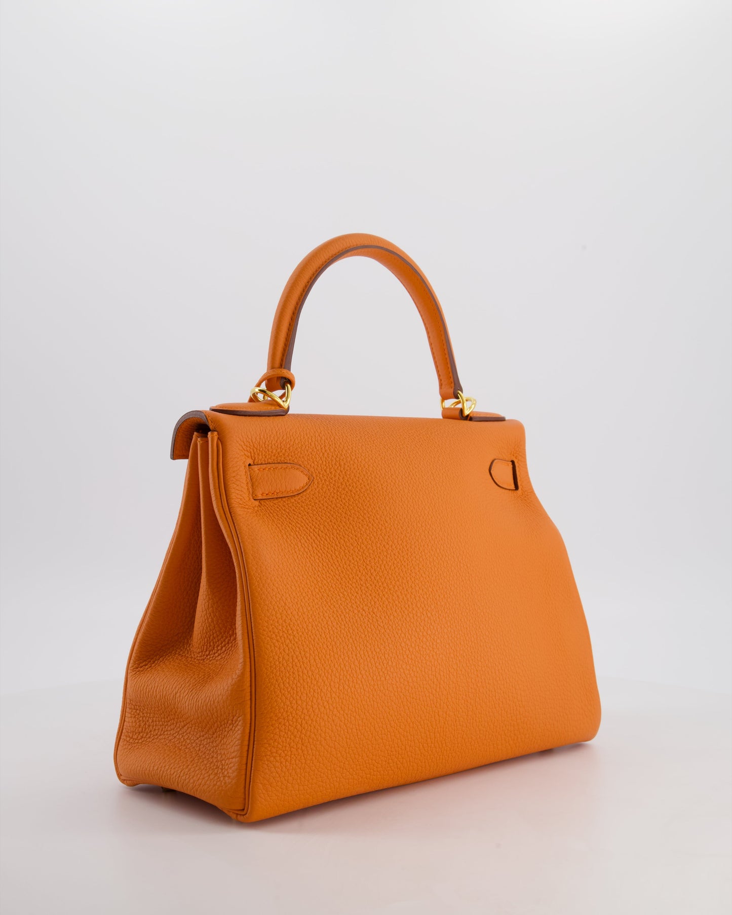 *FIRE PRICE* Herm�s Kelly Bag 28 Retourne in Orange Togo Leather with Gold Hardware