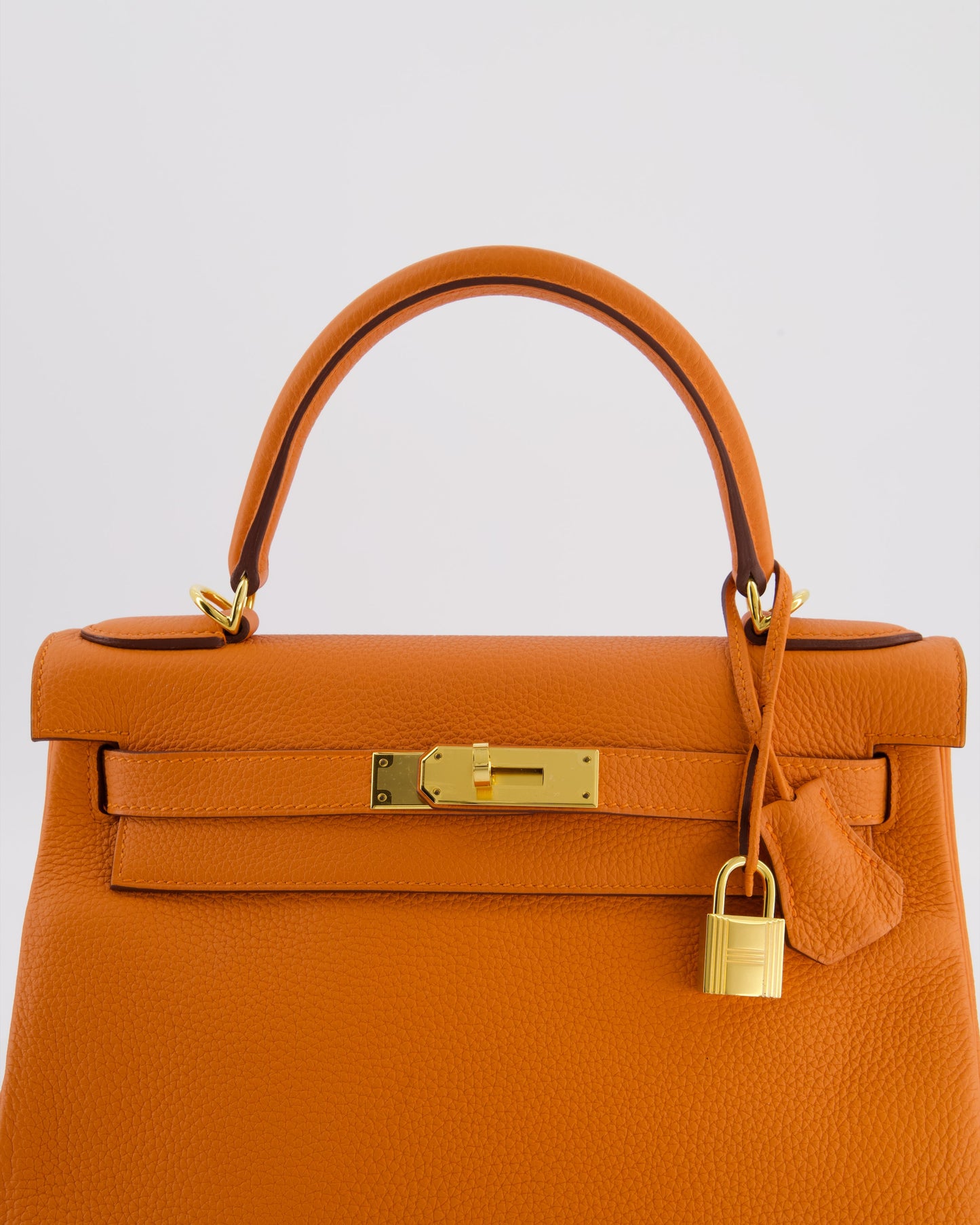 *FIRE PRICE* Herm�s Kelly Bag 28 Retourne in Orange Togo Leather with Gold Hardware