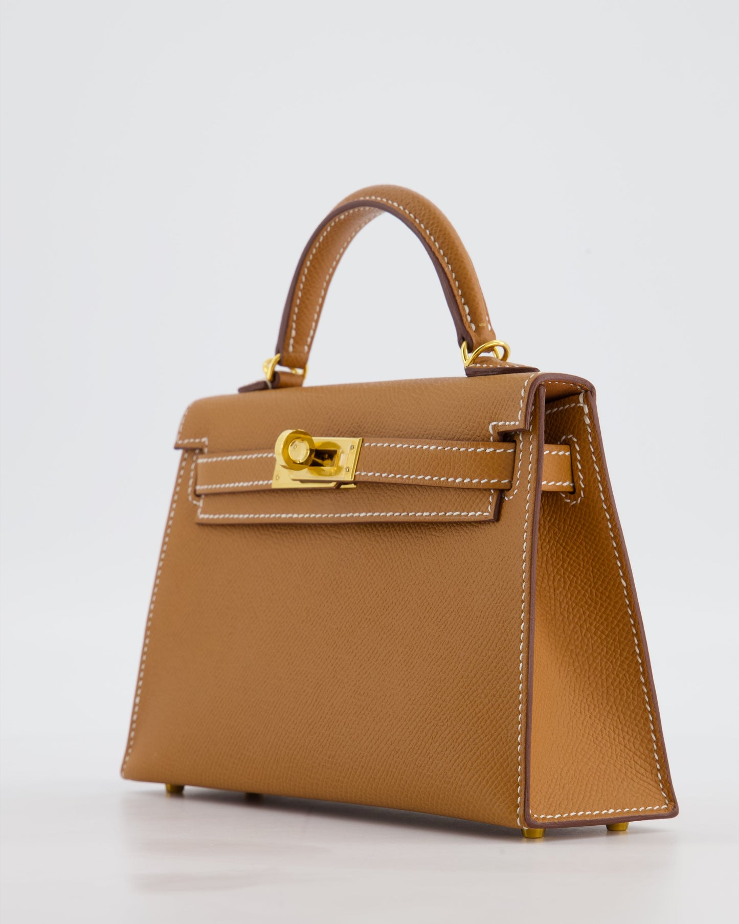 Herm�s Mini Kelly II 20 Bag in Gold Epsom Leather with Gold Hardware