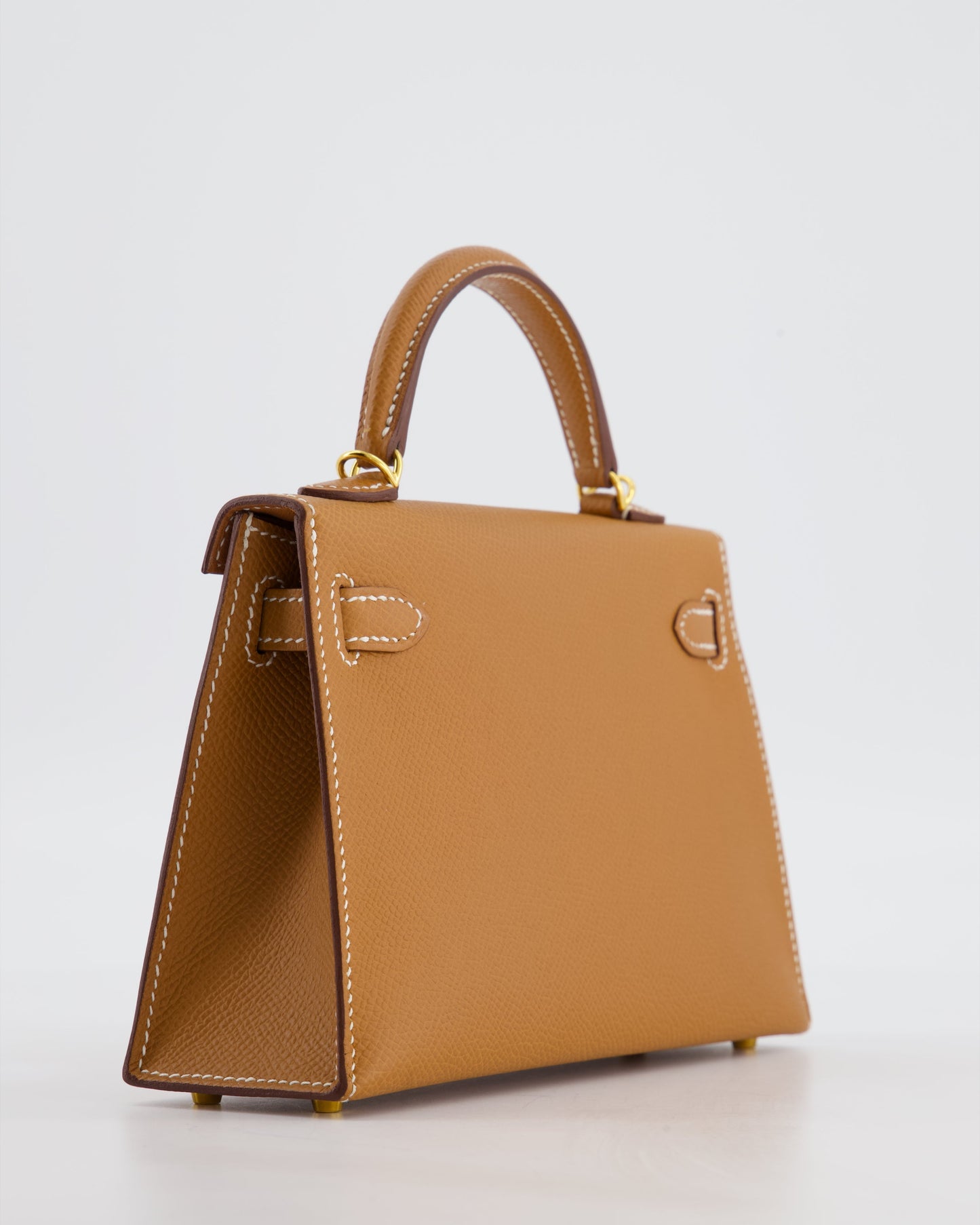Herm�s Mini Kelly II 20 Bag in Gold Epsom Leather with Gold Hardware