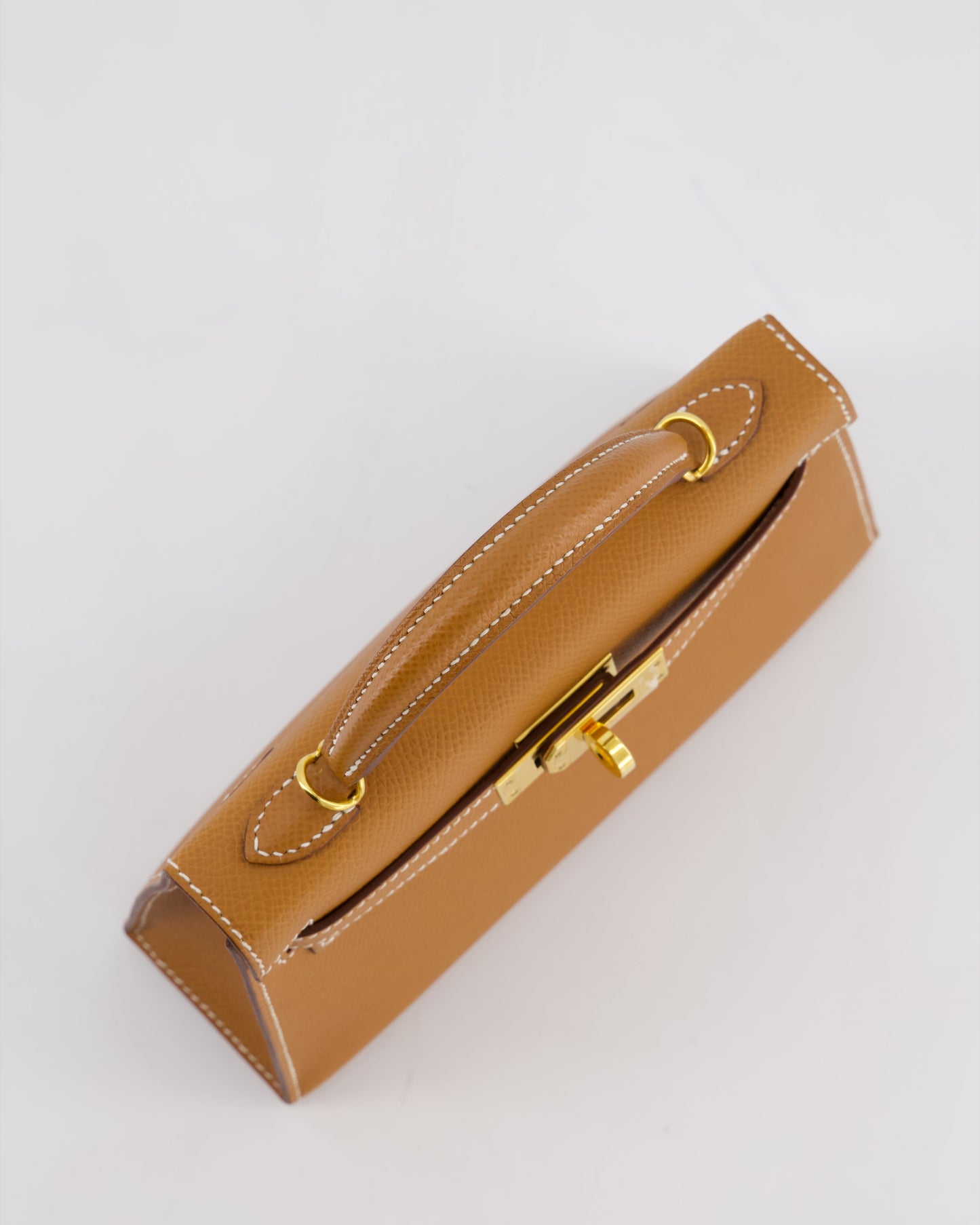 Herm�s Mini Kelly II 20 Bag in Gold Epsom Leather with Gold Hardware