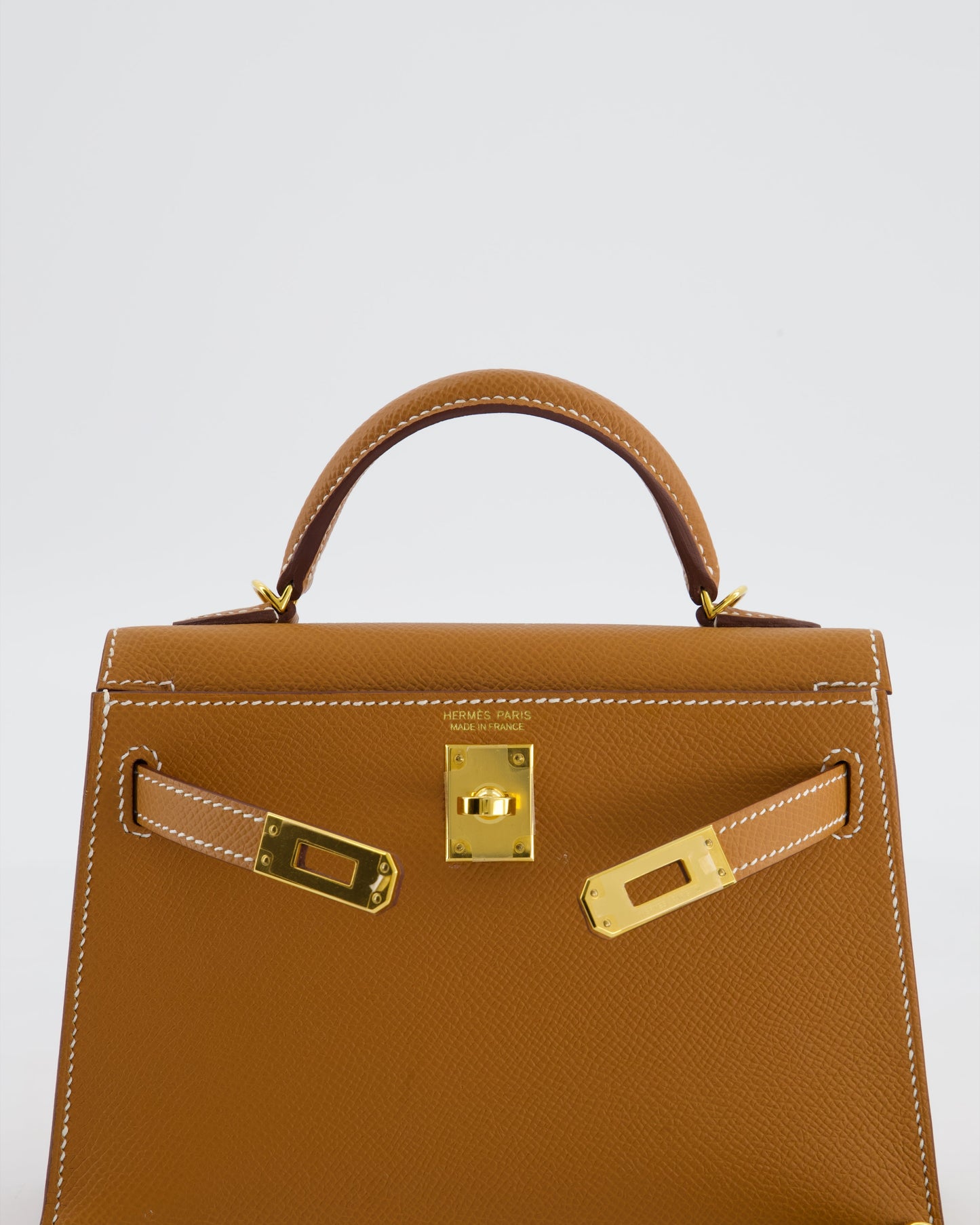 Herm�s Mini Kelly II 20 Bag in Gold Epsom Leather with Gold Hardware