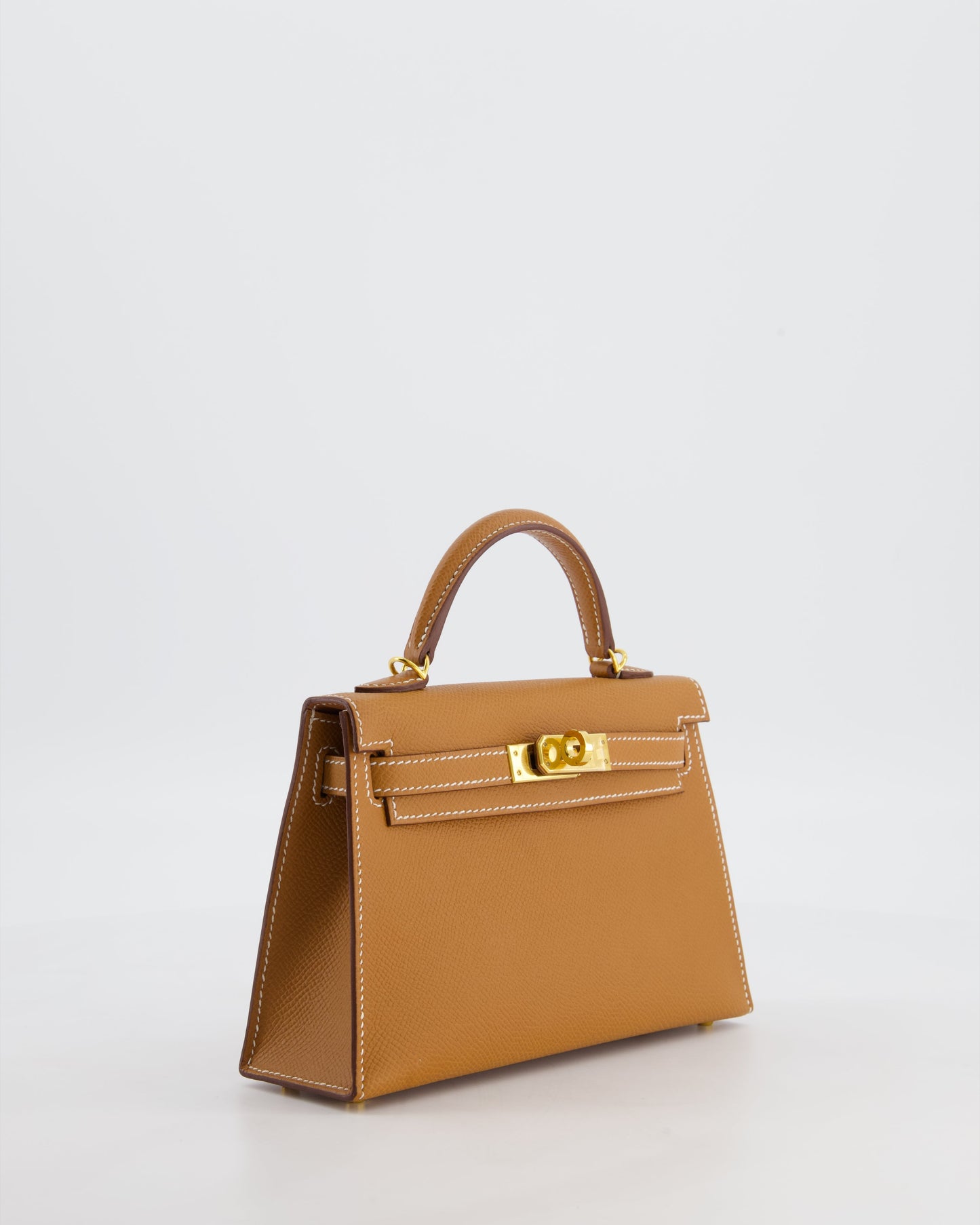 Herm�s Mini Kelly II 20 Bag in Gold Epsom Leather with Gold Hardware