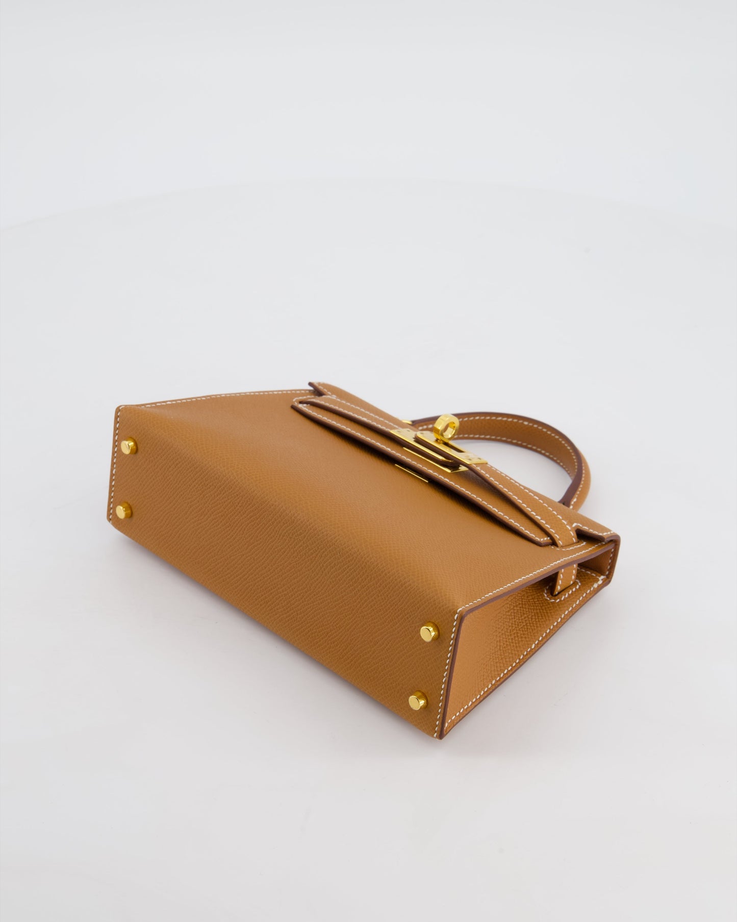 Herm�s Mini Kelly II 20 Bag in Gold Epsom Leather with Gold Hardware
