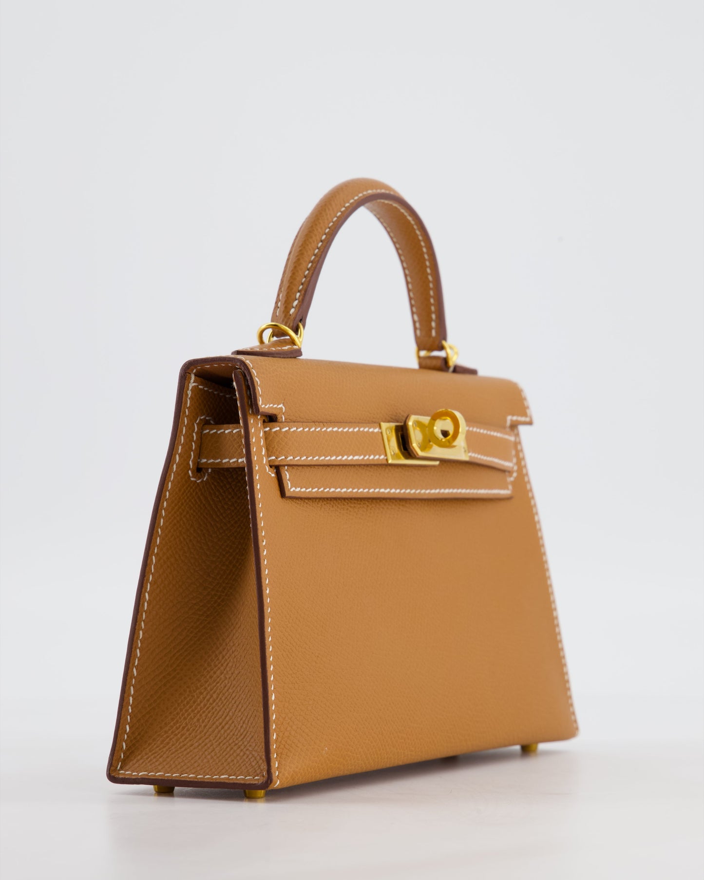 Herm�s Mini Kelly II 20 Bag in Gold Epsom Leather with Gold Hardware