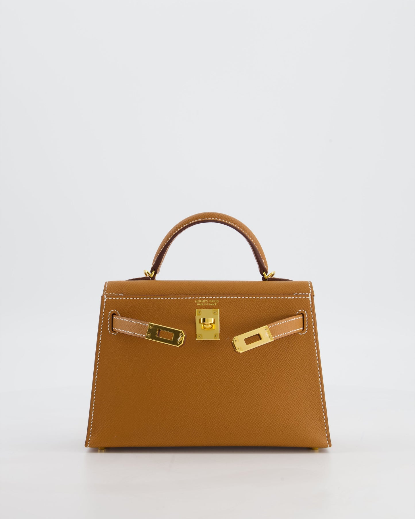 Herm�s Mini Kelly II 20 Bag in Gold Epsom Leather with Gold Hardware