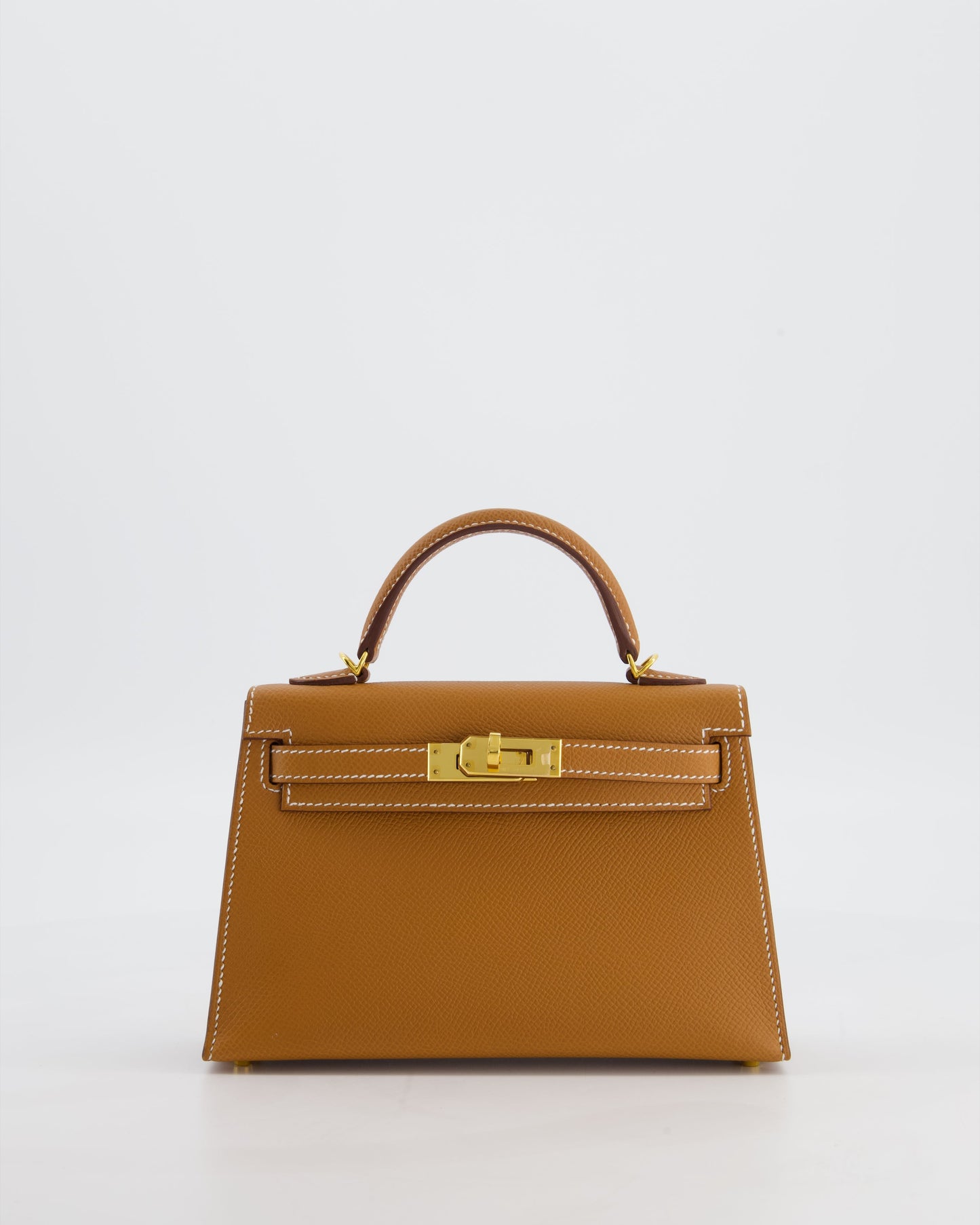 Herm�s Mini Kelly II 20 Bag in Gold Epsom Leather with Gold Hardware