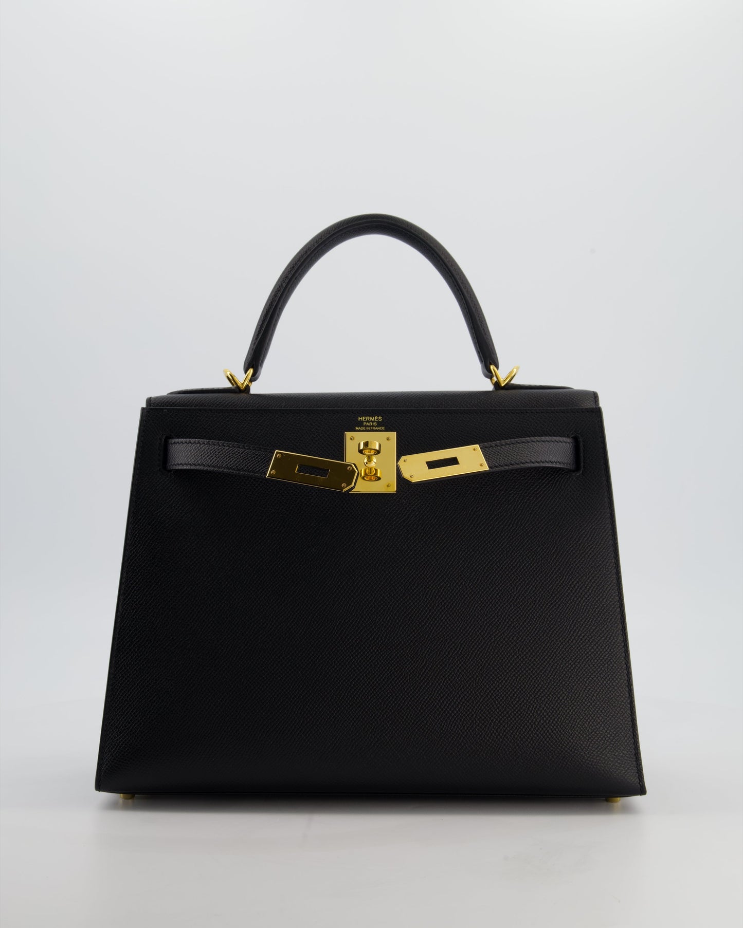 *HOT* Herm�s Kelly 28 Sellier Bag in Noir Epsom Leather with Gold Hardware