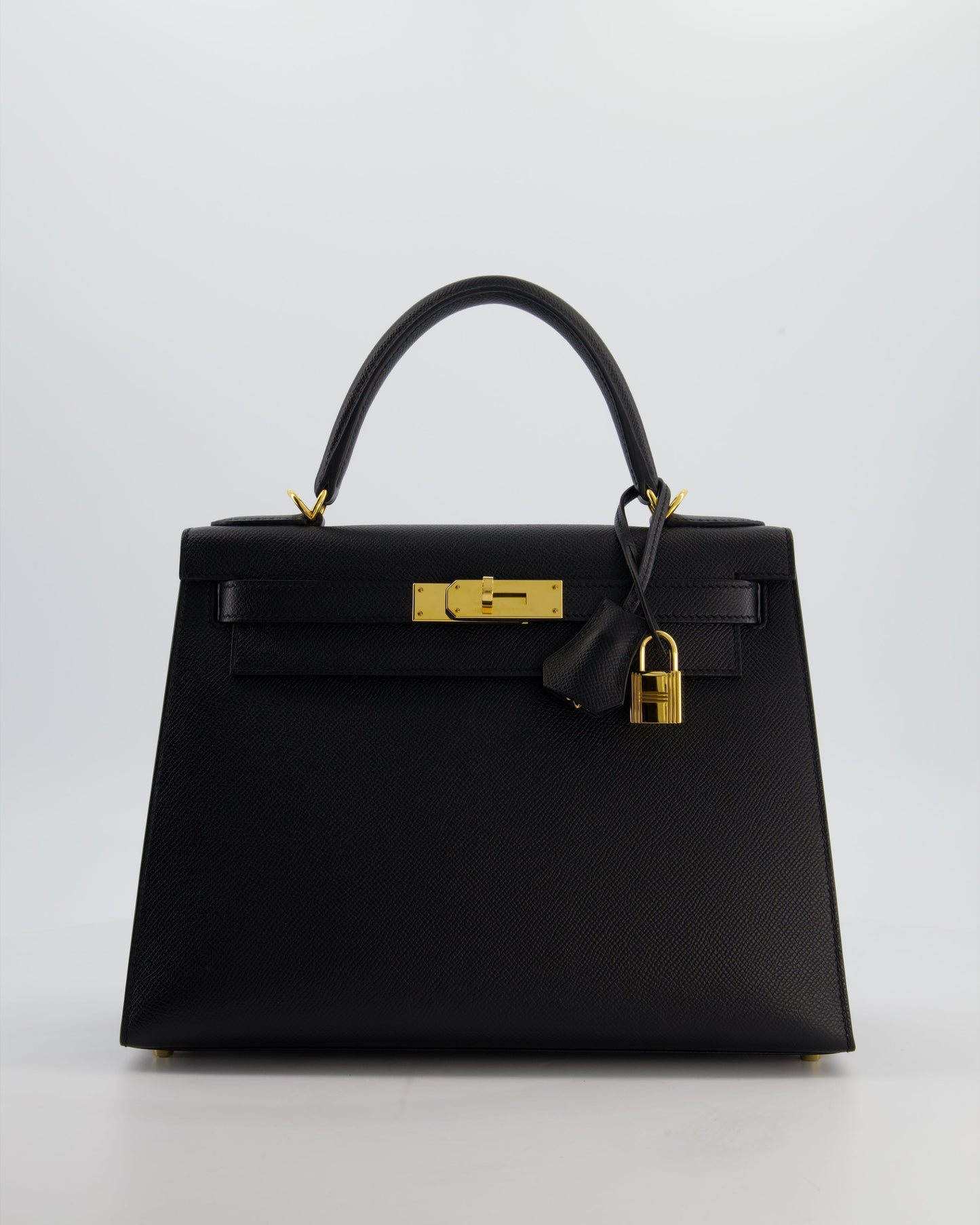 *HOT* Herm�s Kelly 28 Sellier Bag in Noir Epsom Leather with Gold Hardware