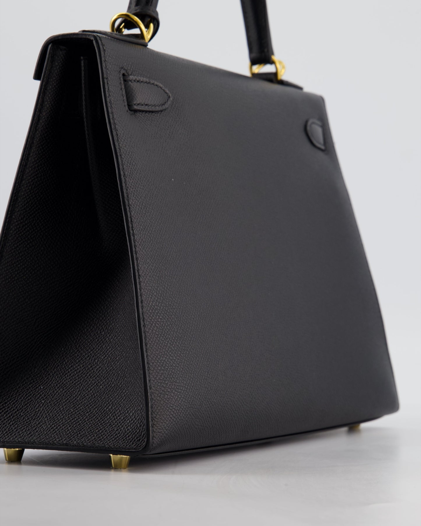 *HOT* Herm�s Kelly 28 Sellier Bag in Noir Epsom Leather with Gold Hardware