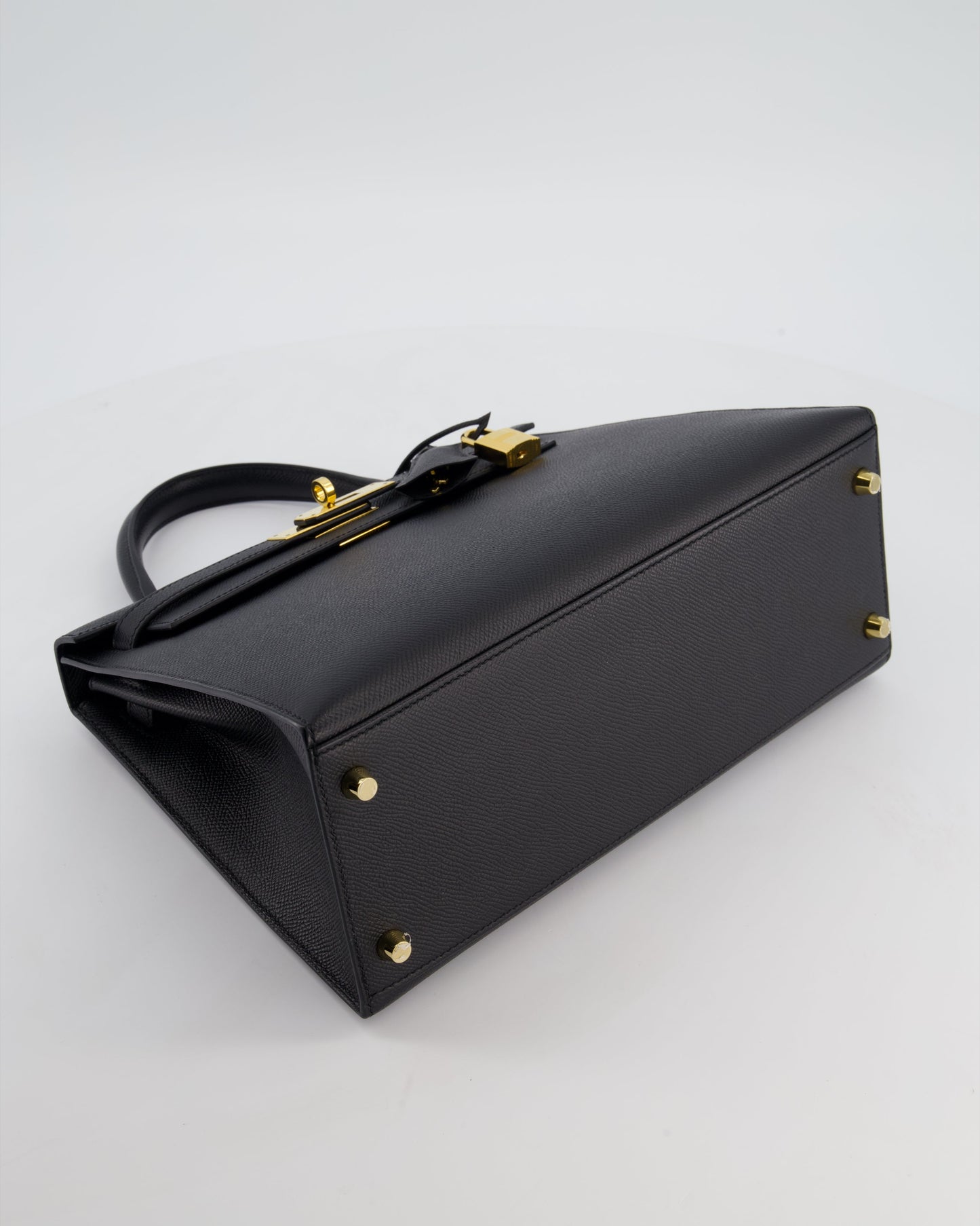 *HOT* Herm�s Kelly 28 Sellier Bag in Noir Epsom Leather with Gold Hardware