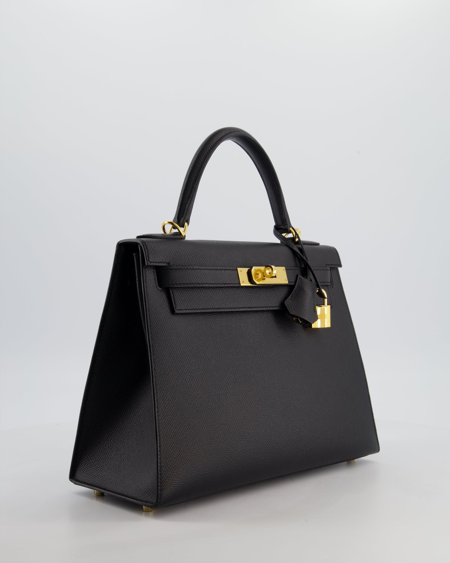 *HOT* Herm�s Kelly 28 Sellier Bag in Noir Epsom Leather with Gold Hardware