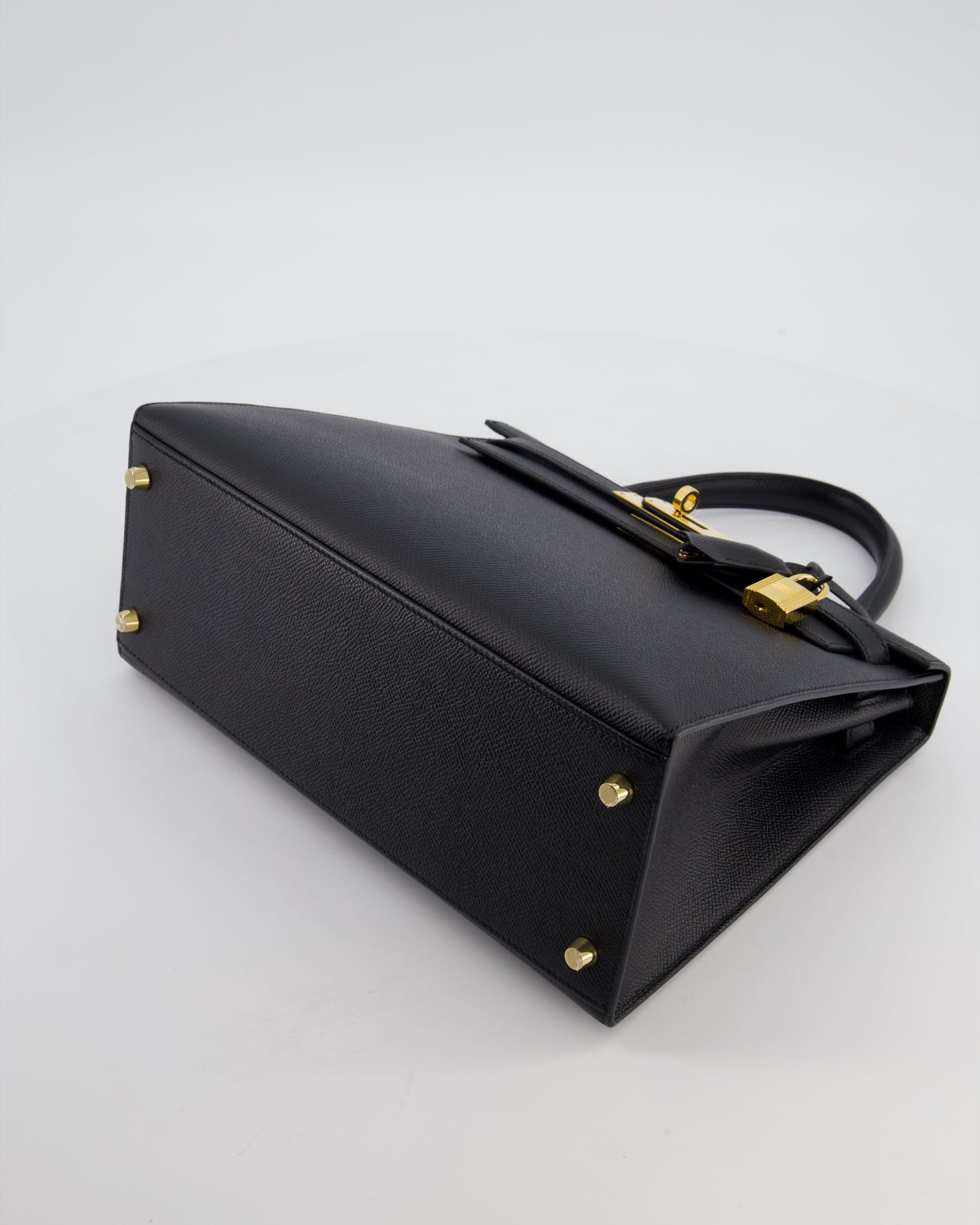*HOT* Herm�s Kelly 28 Sellier Bag in Noir Epsom Leather with Gold Hardware